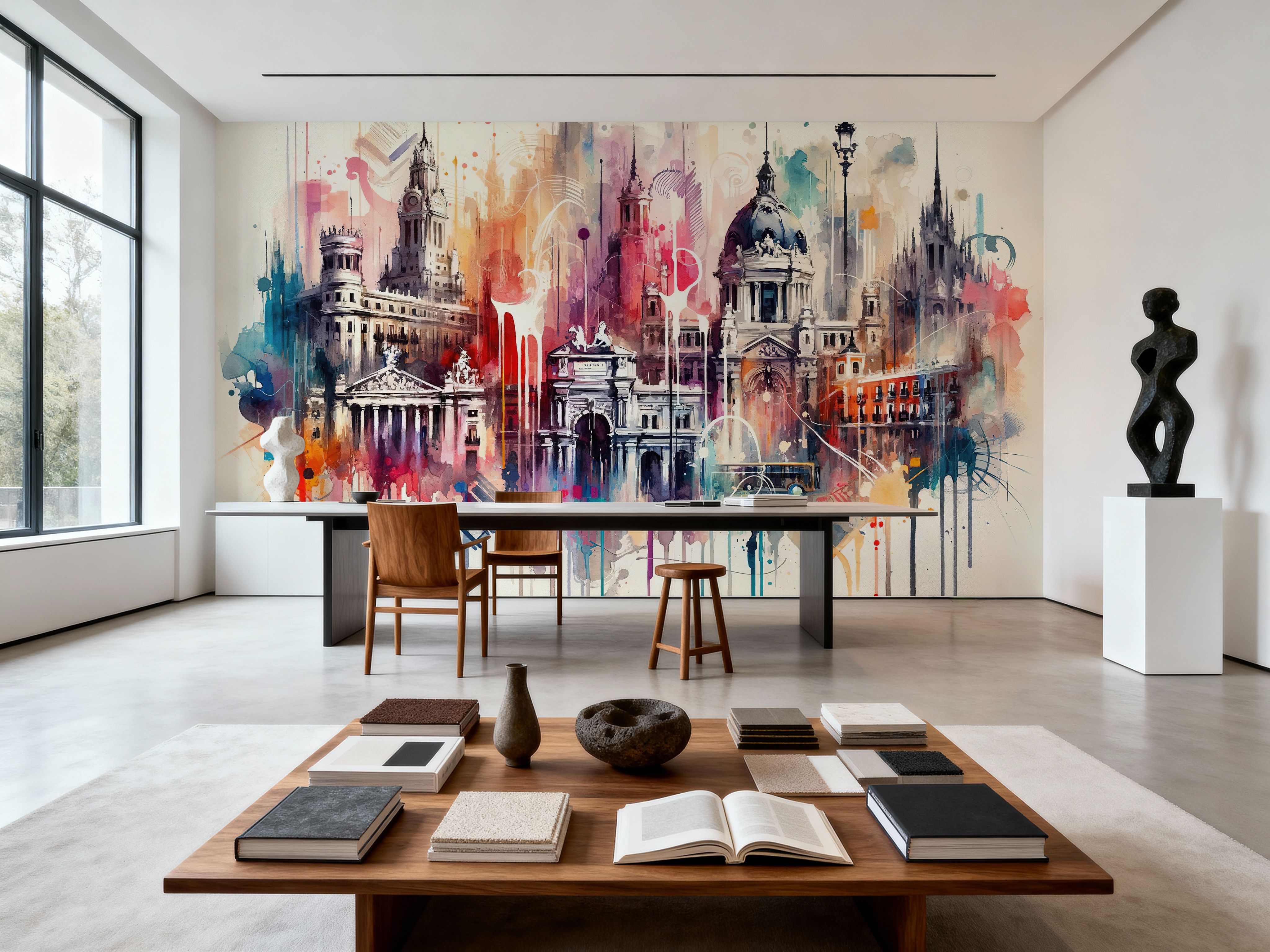Watercolor Skyline Madrid