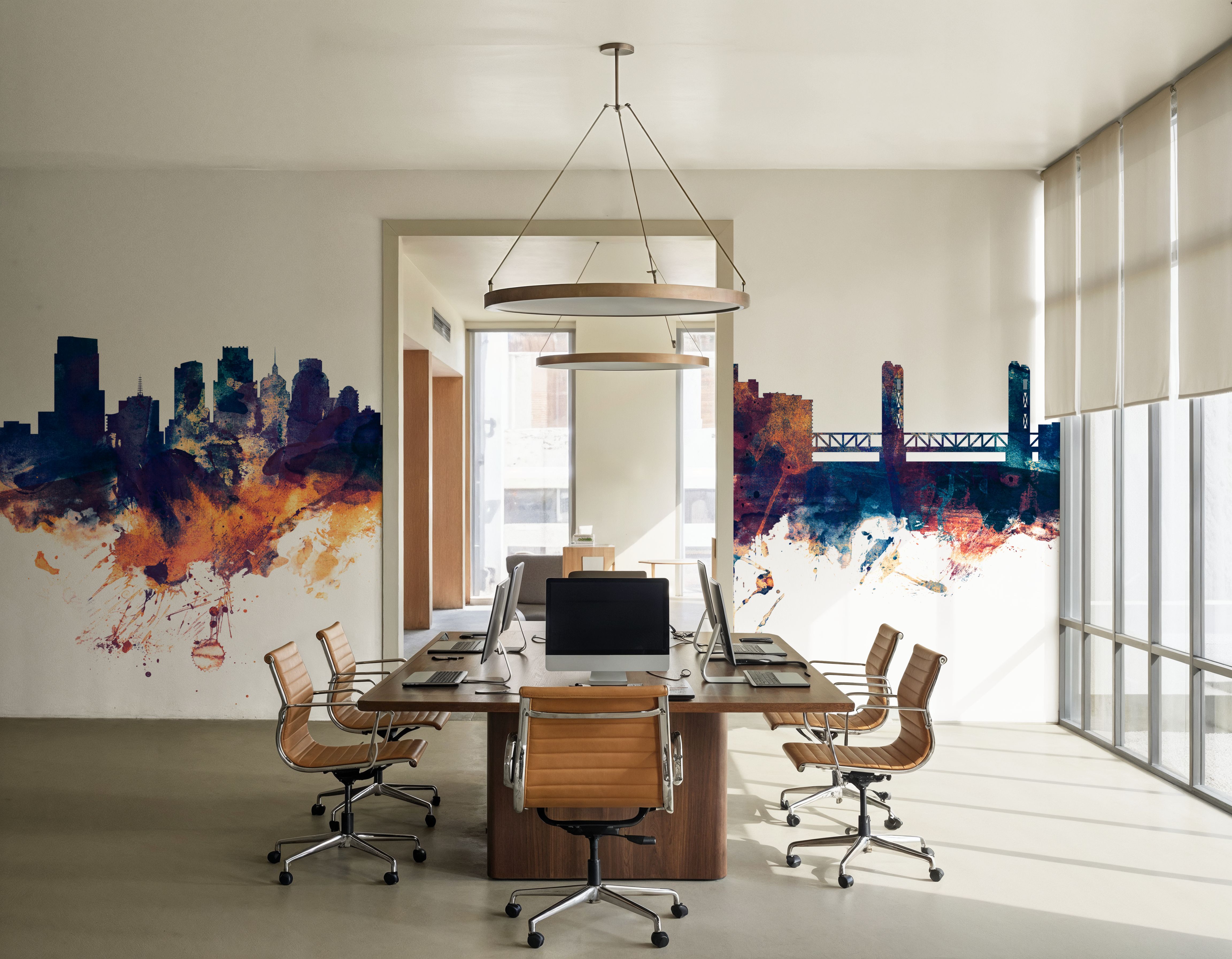 Sacramento California Skyline Blue & Bronze