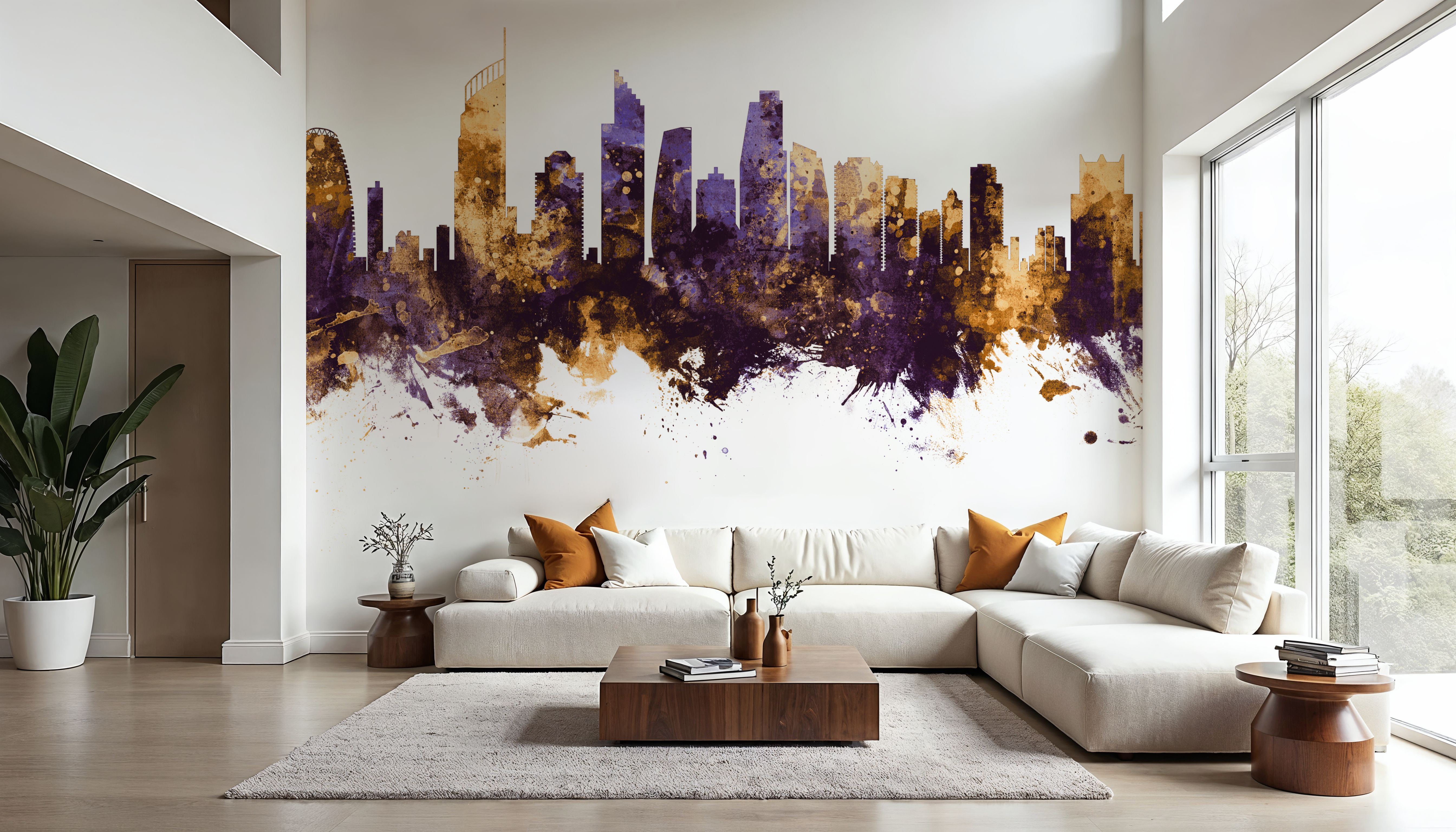 Gold Coast Australia Skyline Purple & Gold