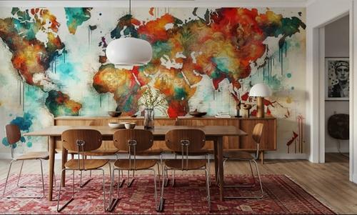 Watercolor Historical World Map