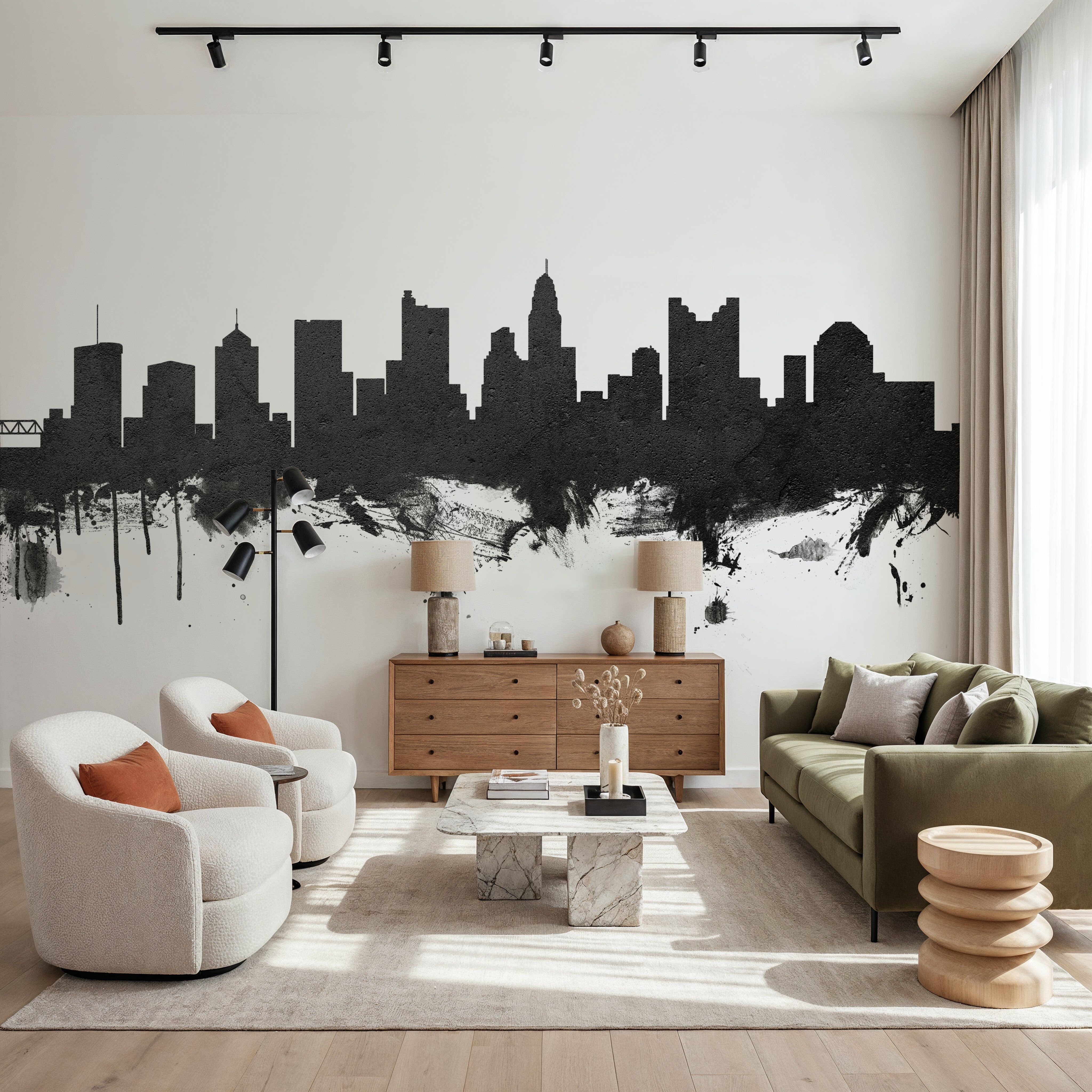 Columbus Ohio Skyline Black & White