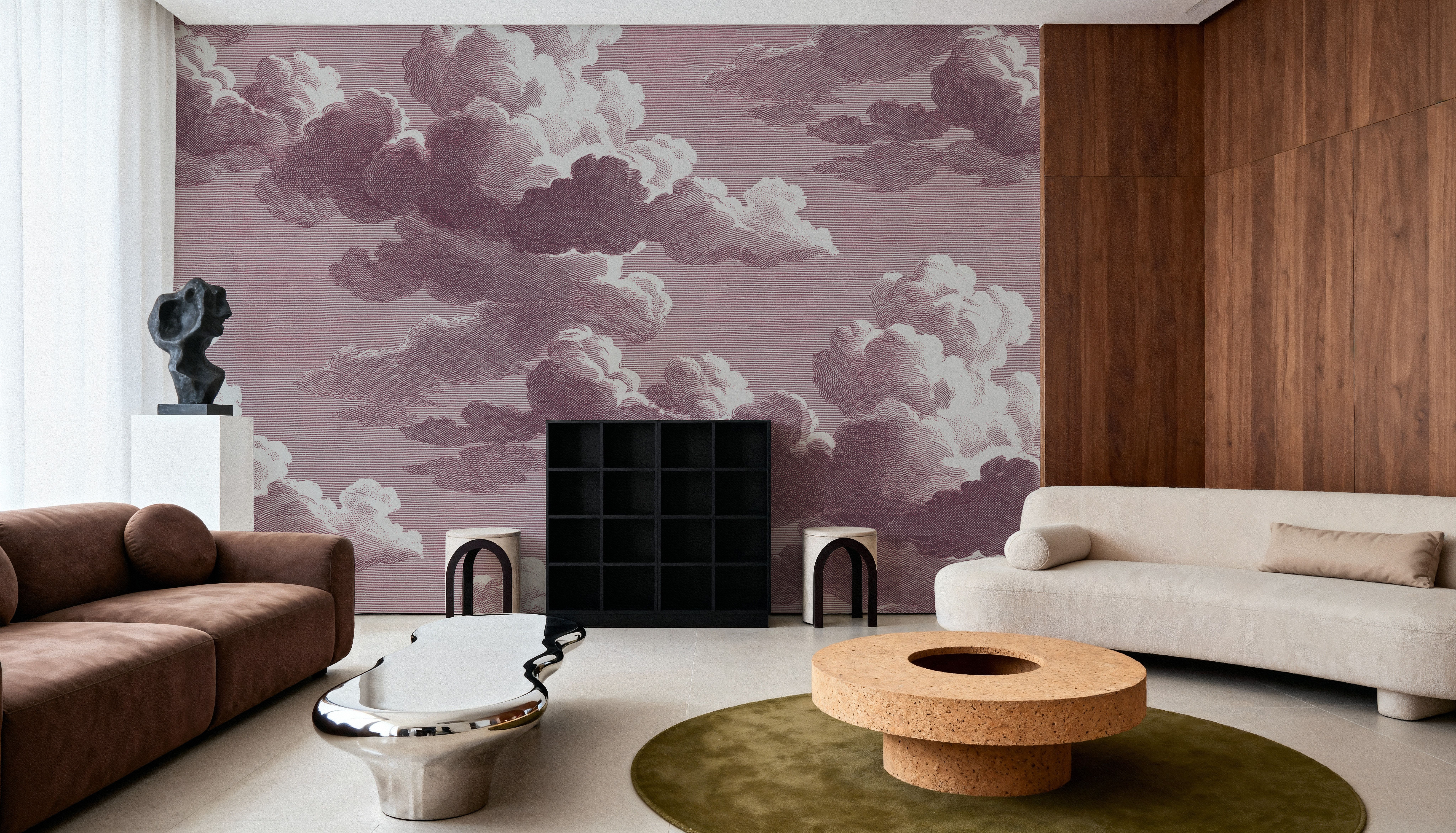 Intaglio Clouds, Burgundy