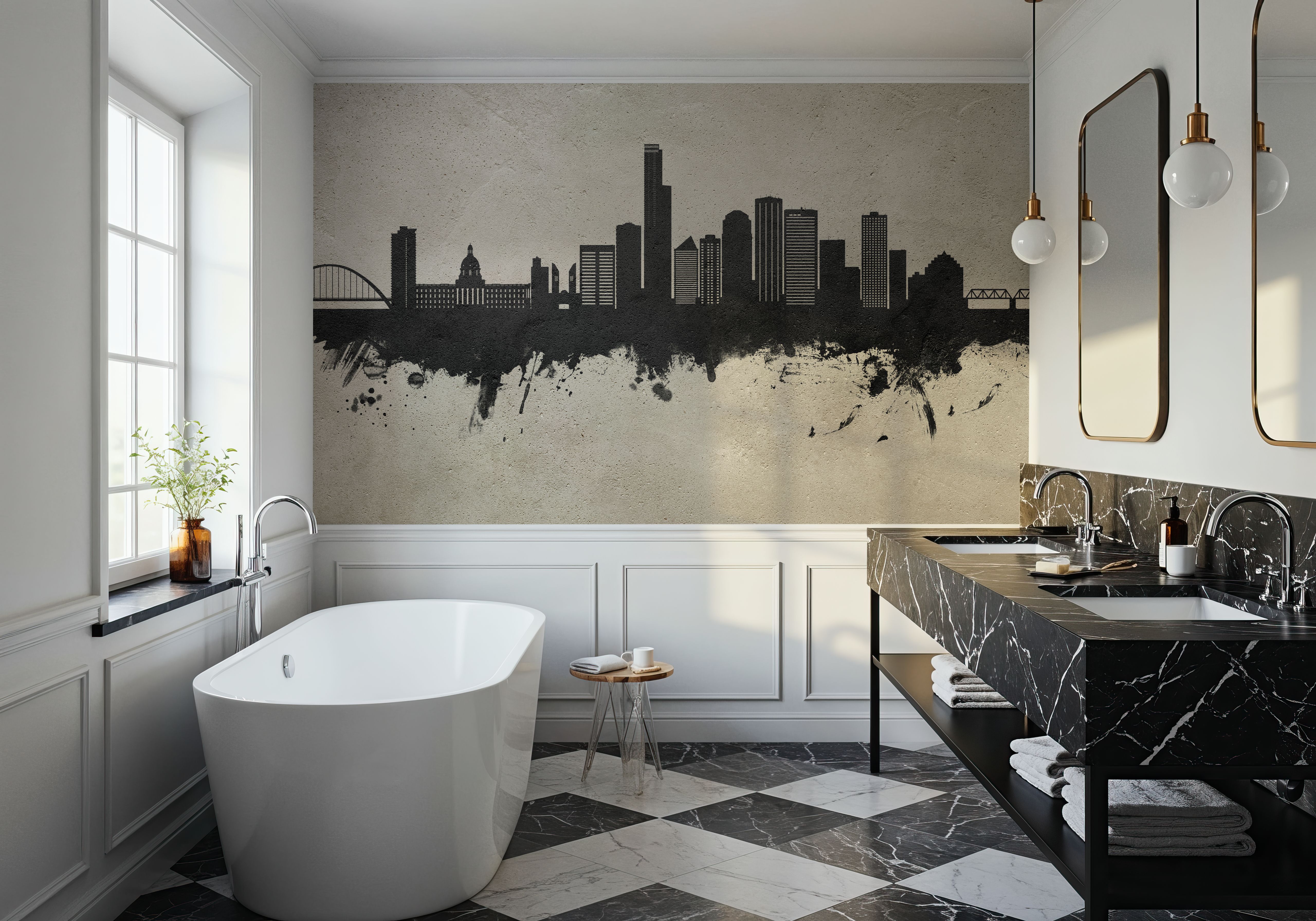 Edmonton Canada Skyline Concrete, Wallpaper