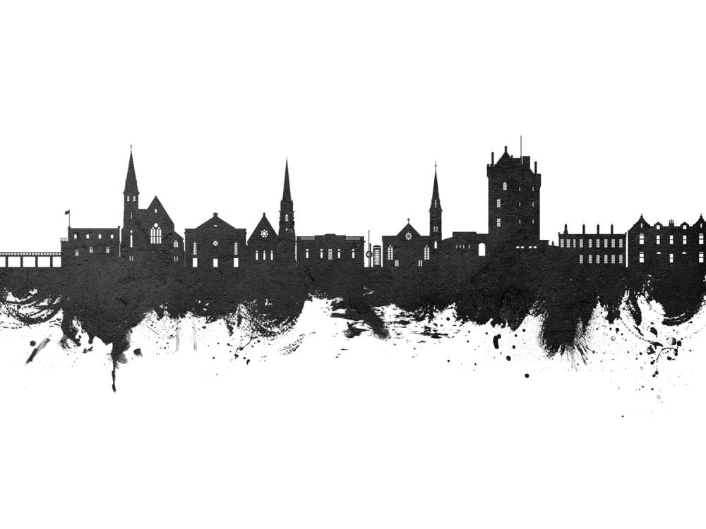 Broughty Ferry Scotland Skyline Black & White