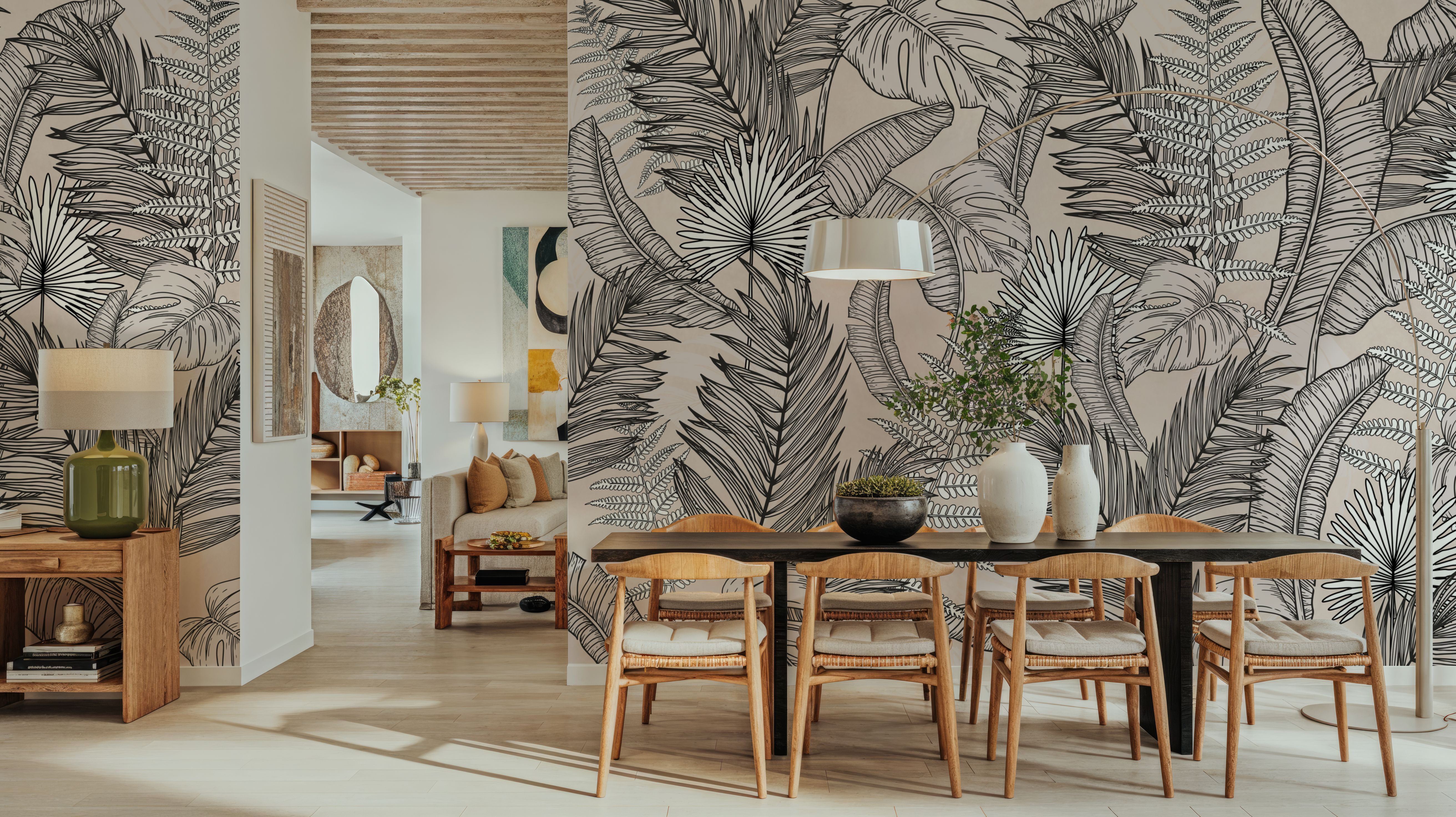 Old Sketchy Leaves, Papier peint