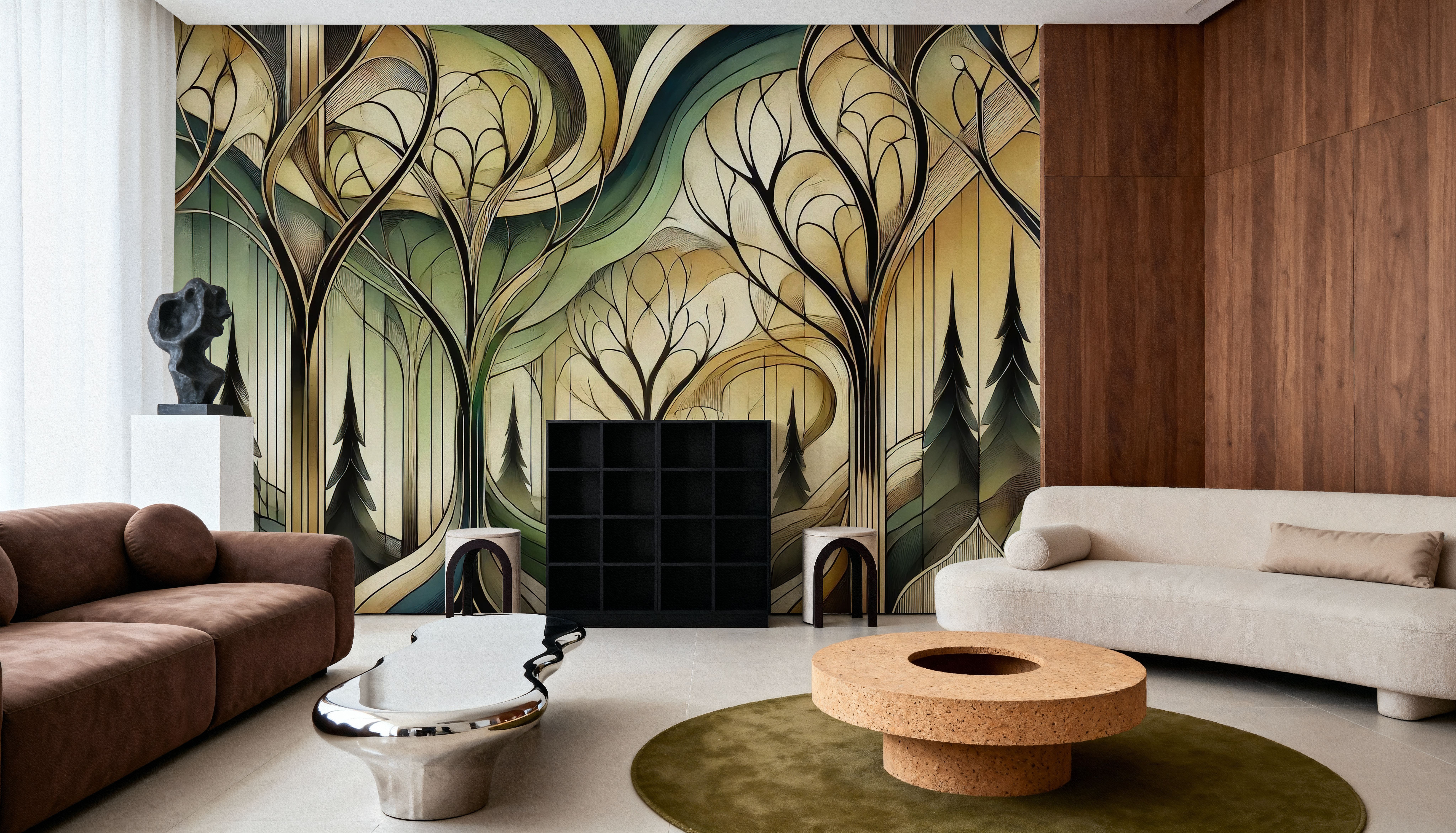 Vintage Treescape Essence in Art Deco