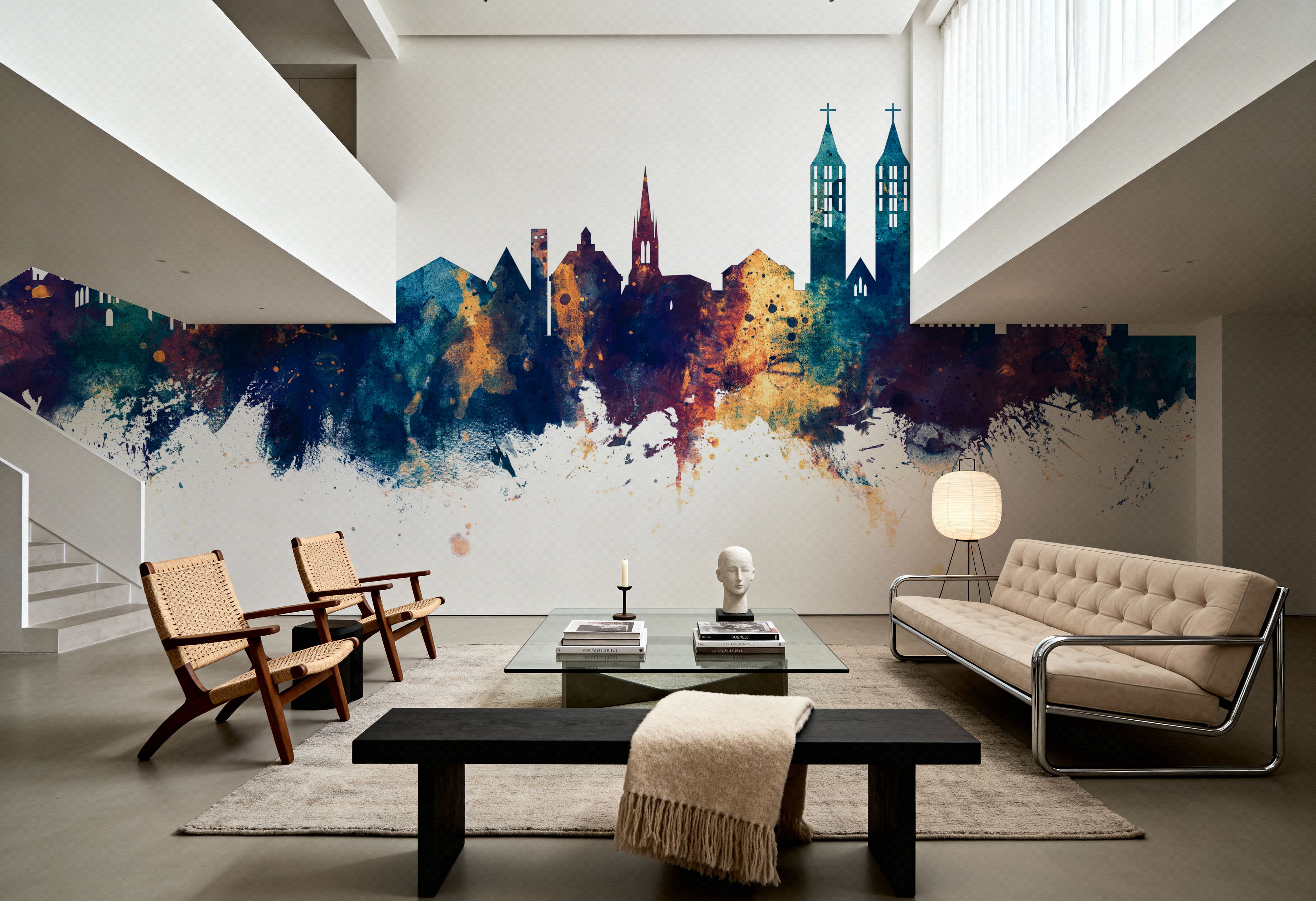 Kassel Germany Skyline Blue & Bronze