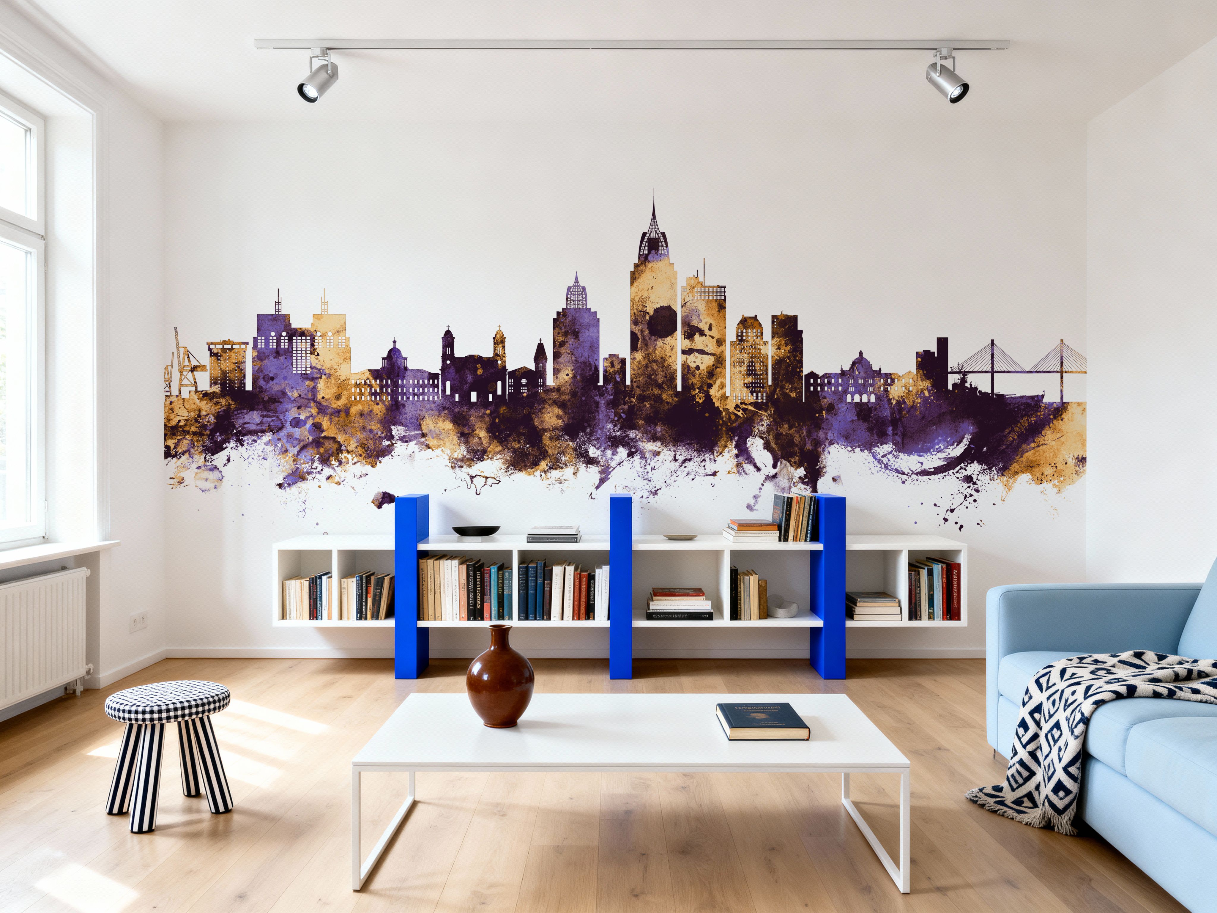 Mobile Alabama Skyline Purple & Gold