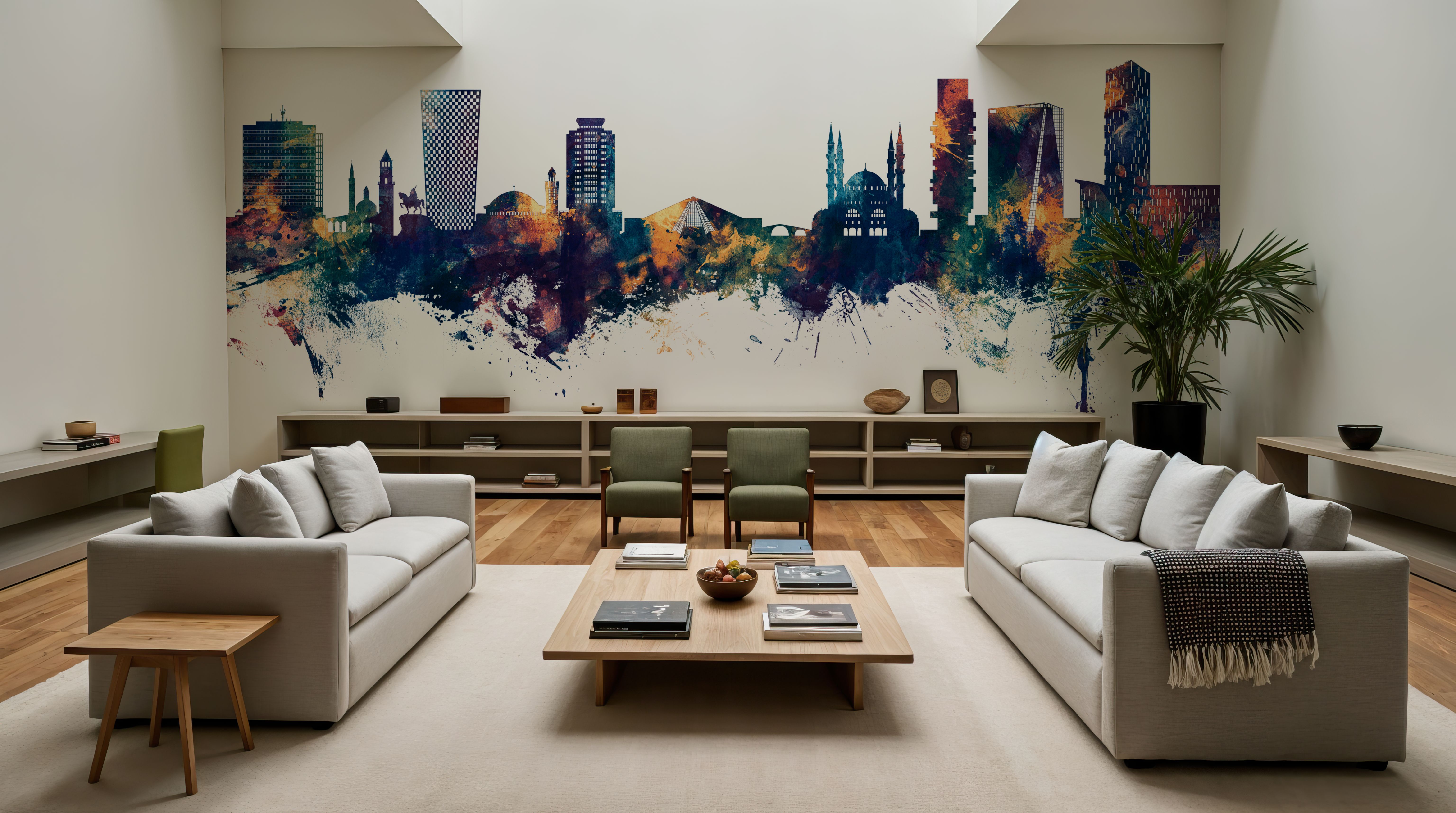 Tirana Skyline Blue & Bronze