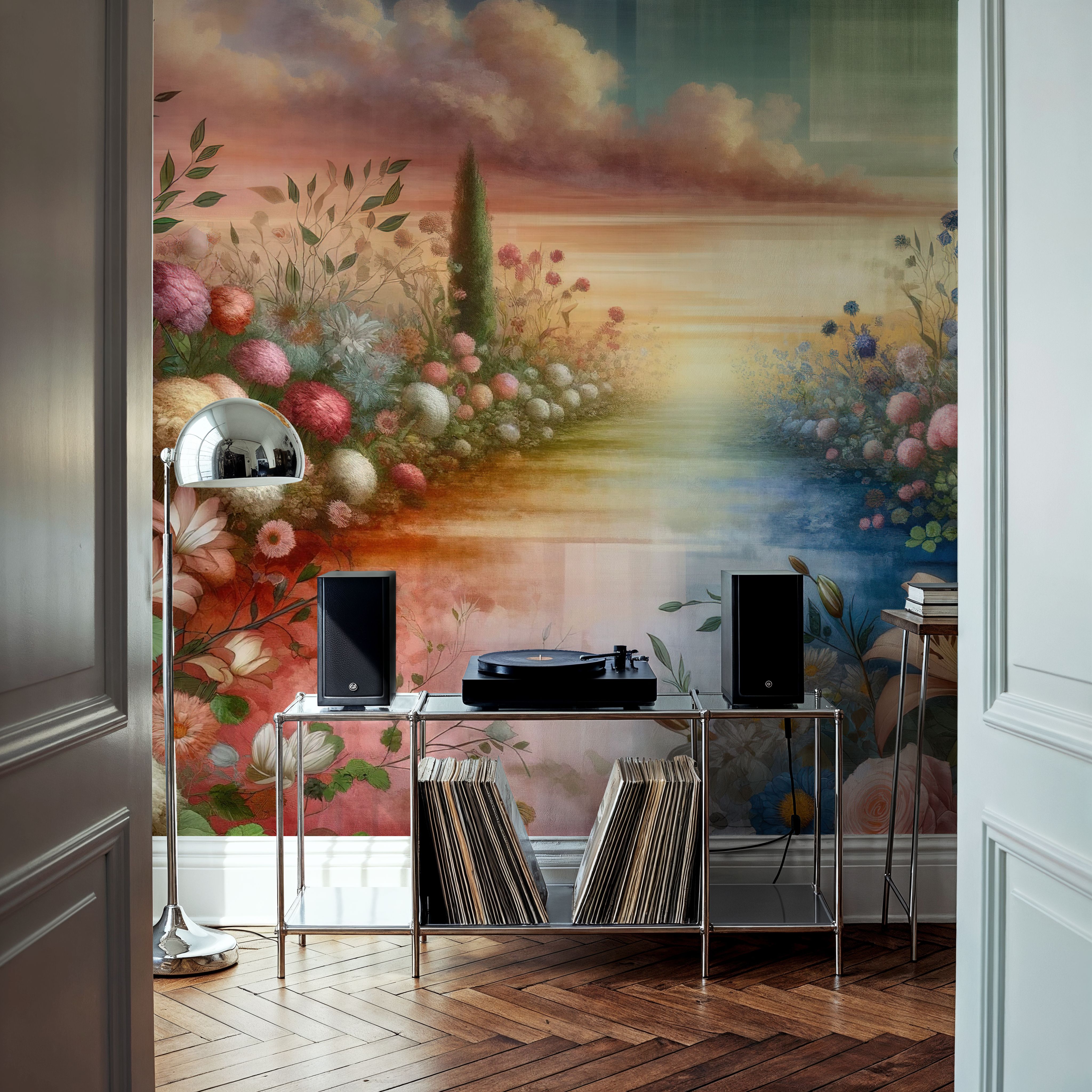 Watercolor Floral Path