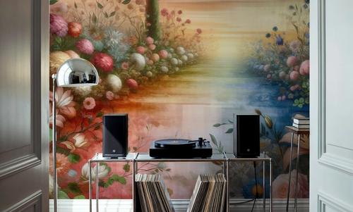 Watercolor Floral Path