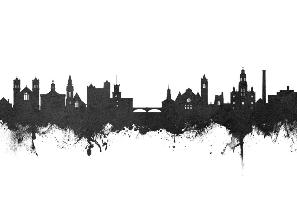 Nashua New Hampshire Skyline Black & White