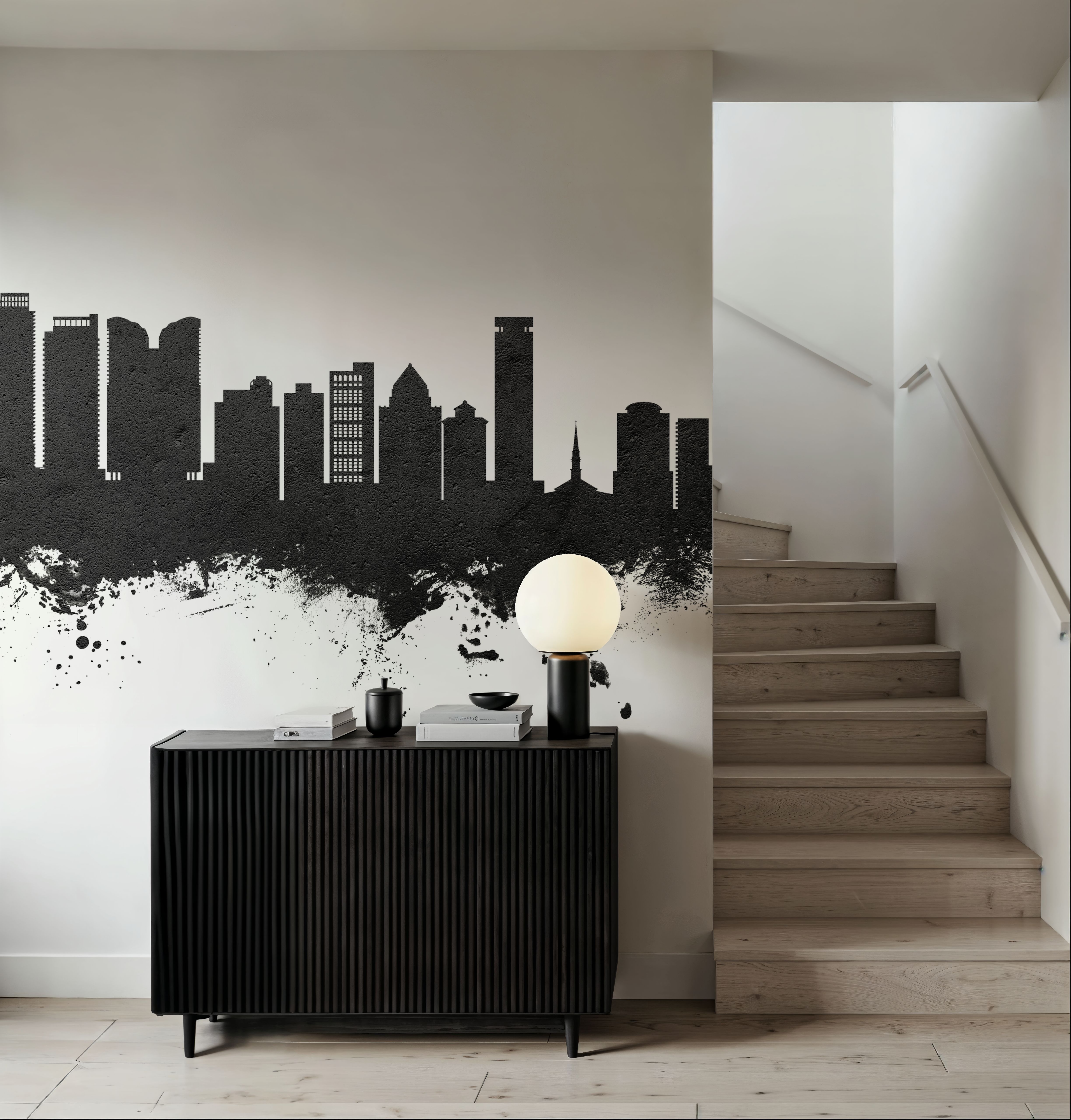 Fort Lauderdale Florida Skyline Black & White