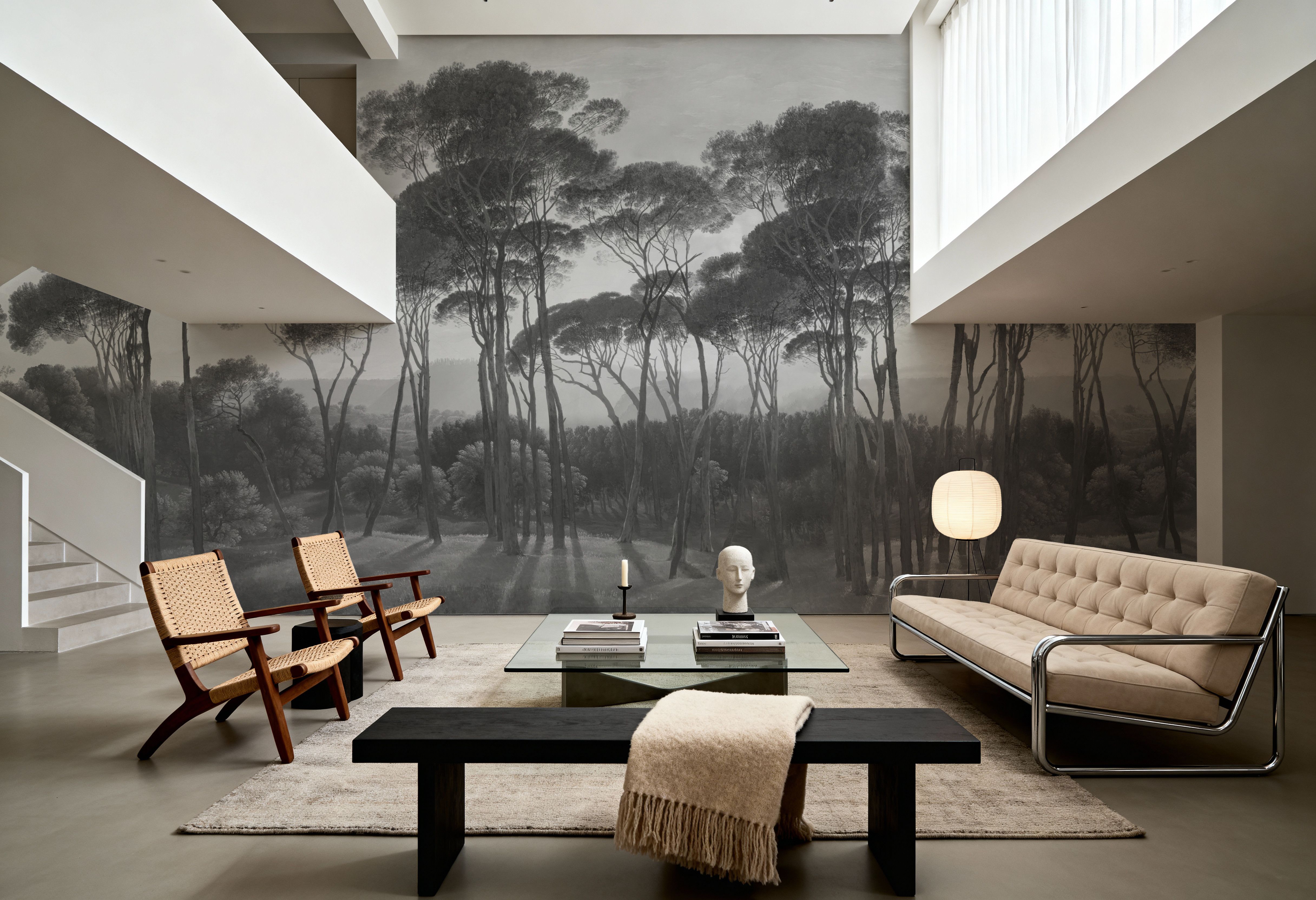 Mediterranean Pine Landscape, Gray