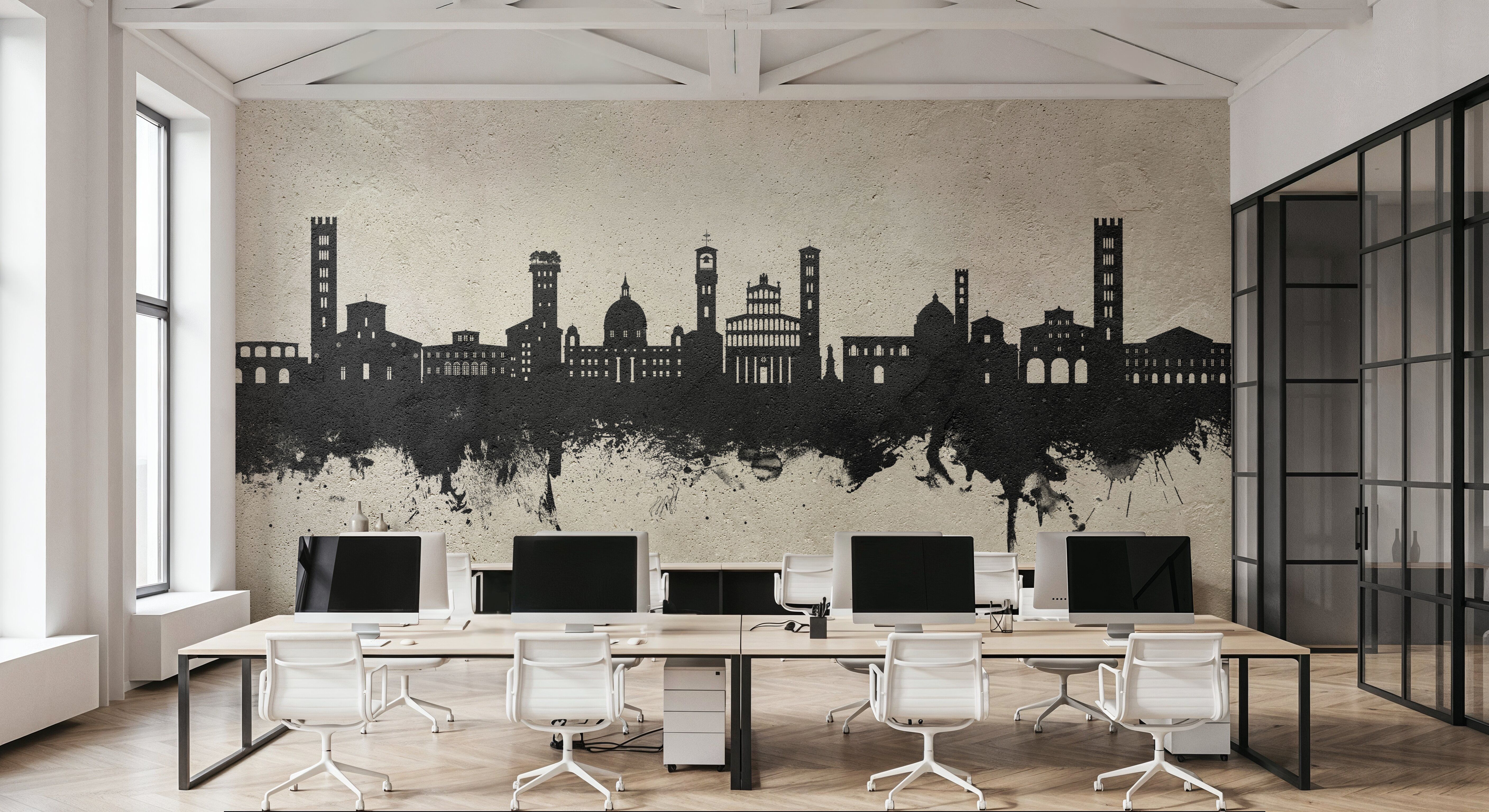 Lucca Italy Skyline Concrete, Tapet