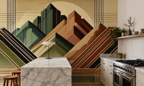 Elegant Art Deco Mountain Peaks