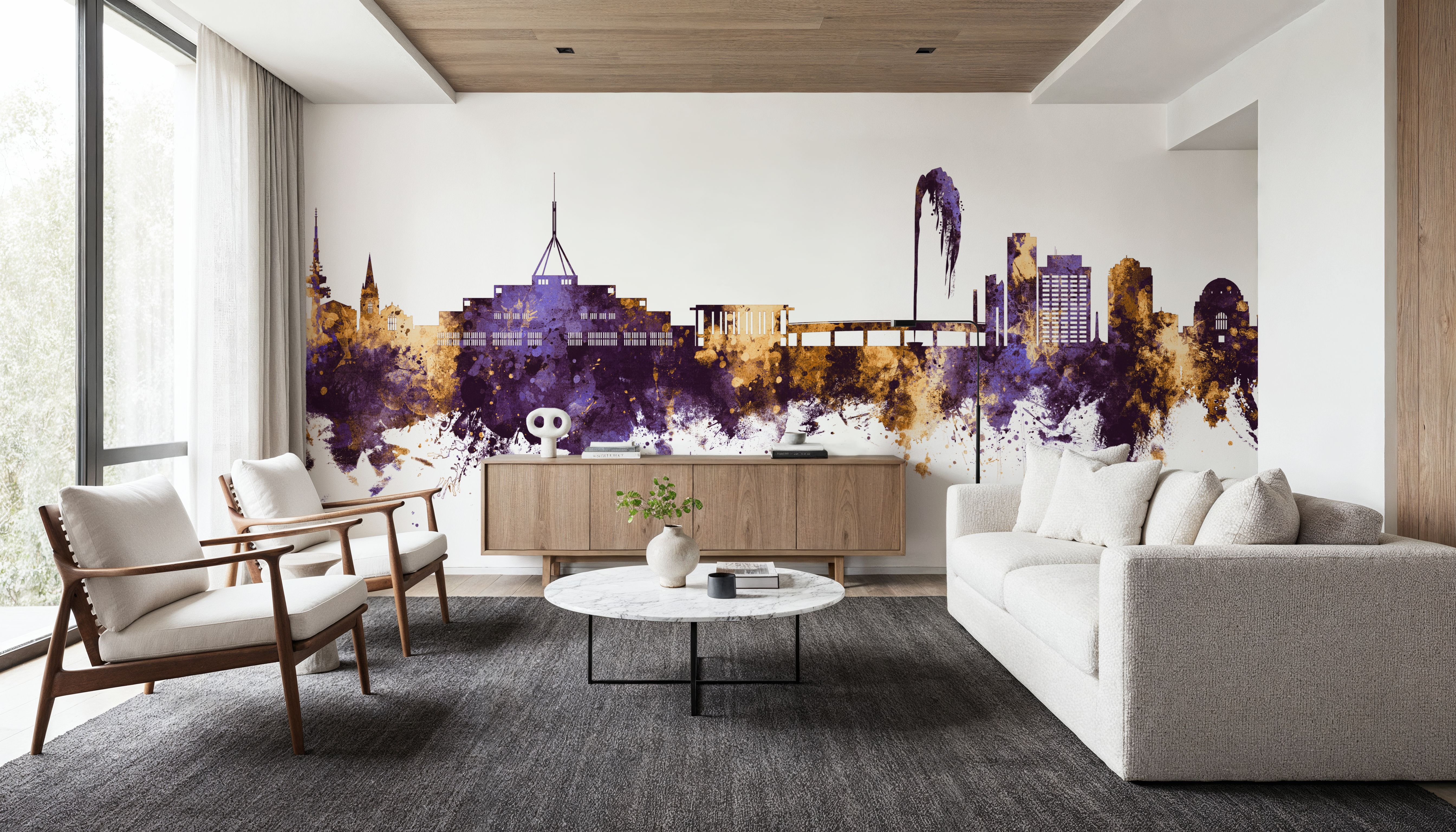 Canberra Skyline Purple & Gold