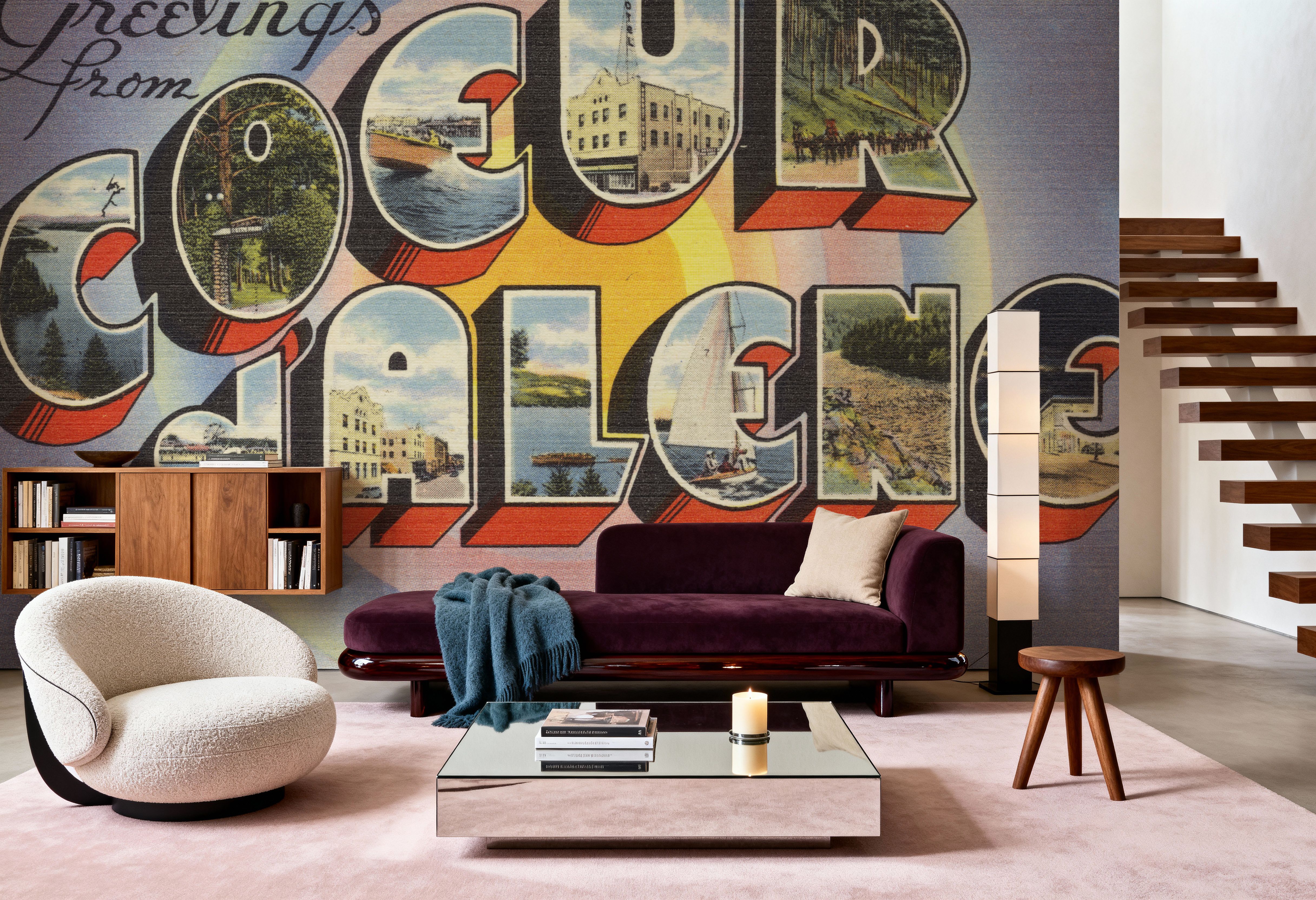 Greetings from Coeur d'Alene - Screenprint Postcard