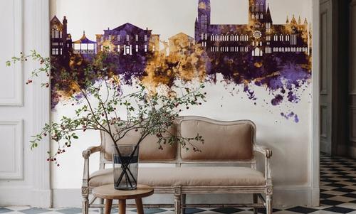 Truro England Skyline Purple & Gold