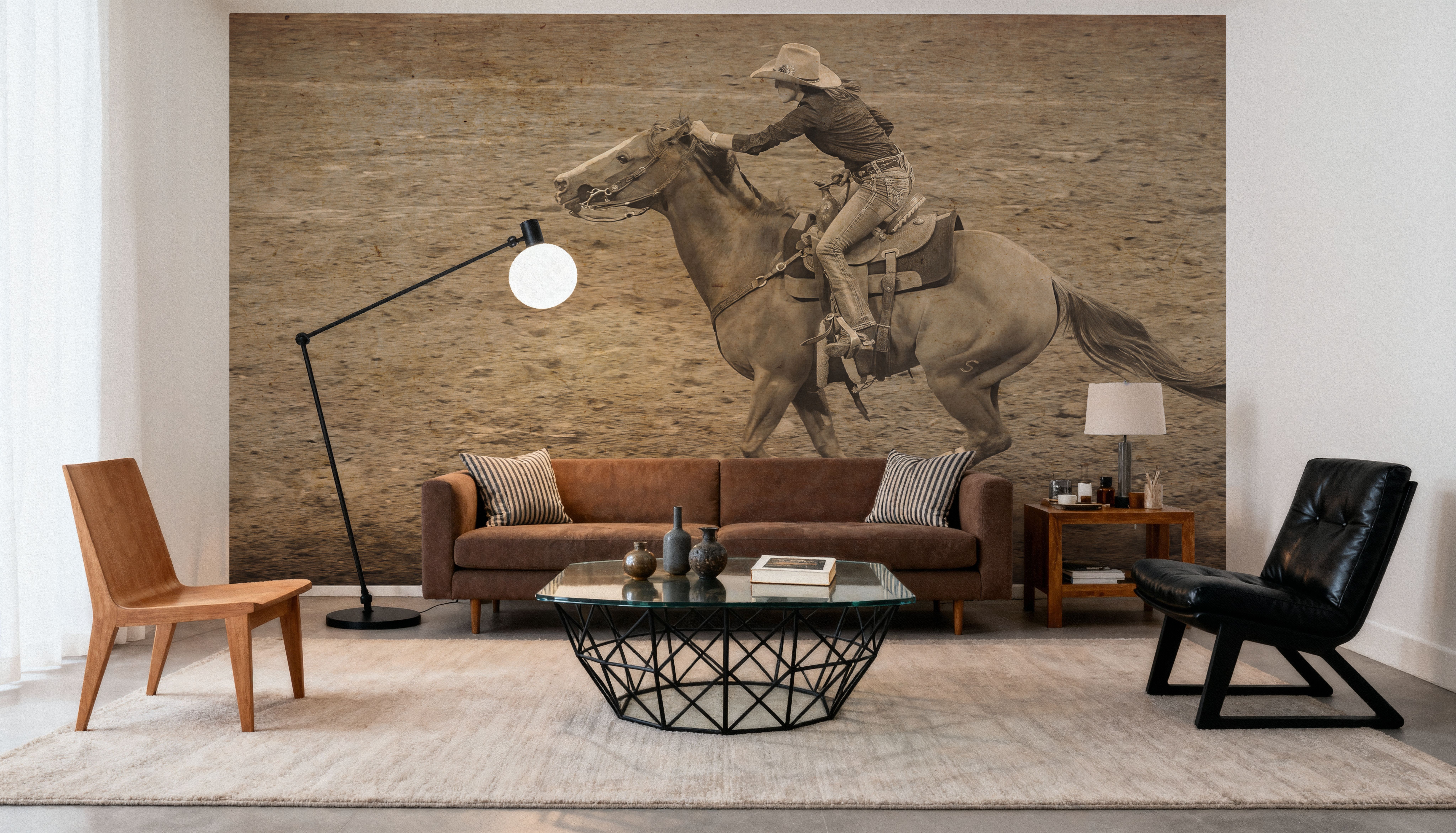 Rodeo II BW Vintage, Papier peint