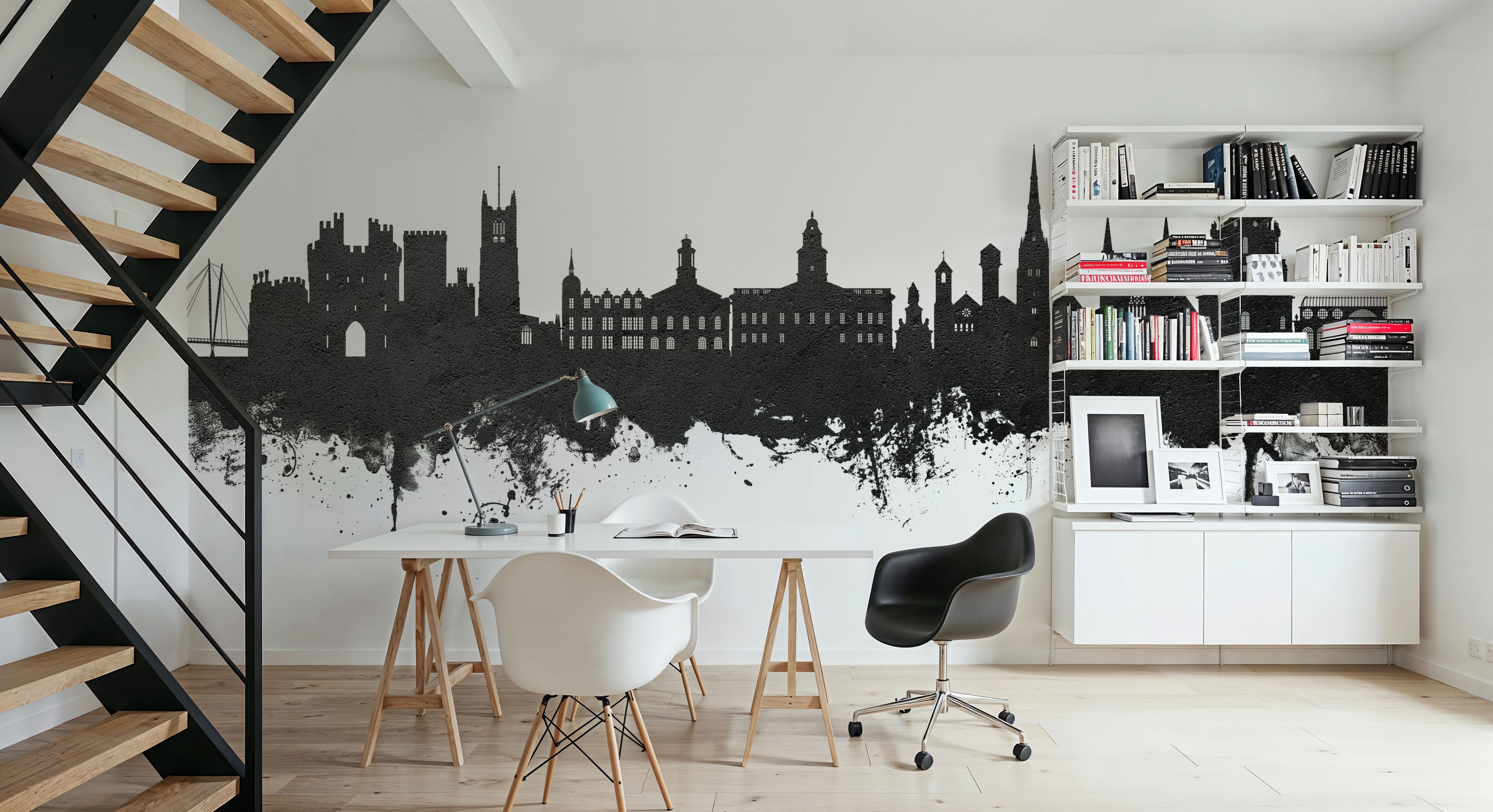 Lancaster England Skyline Black & White