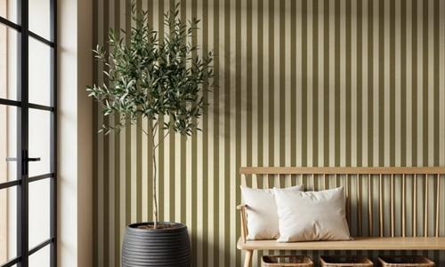 Ticking Awning Stripes, Khaki
