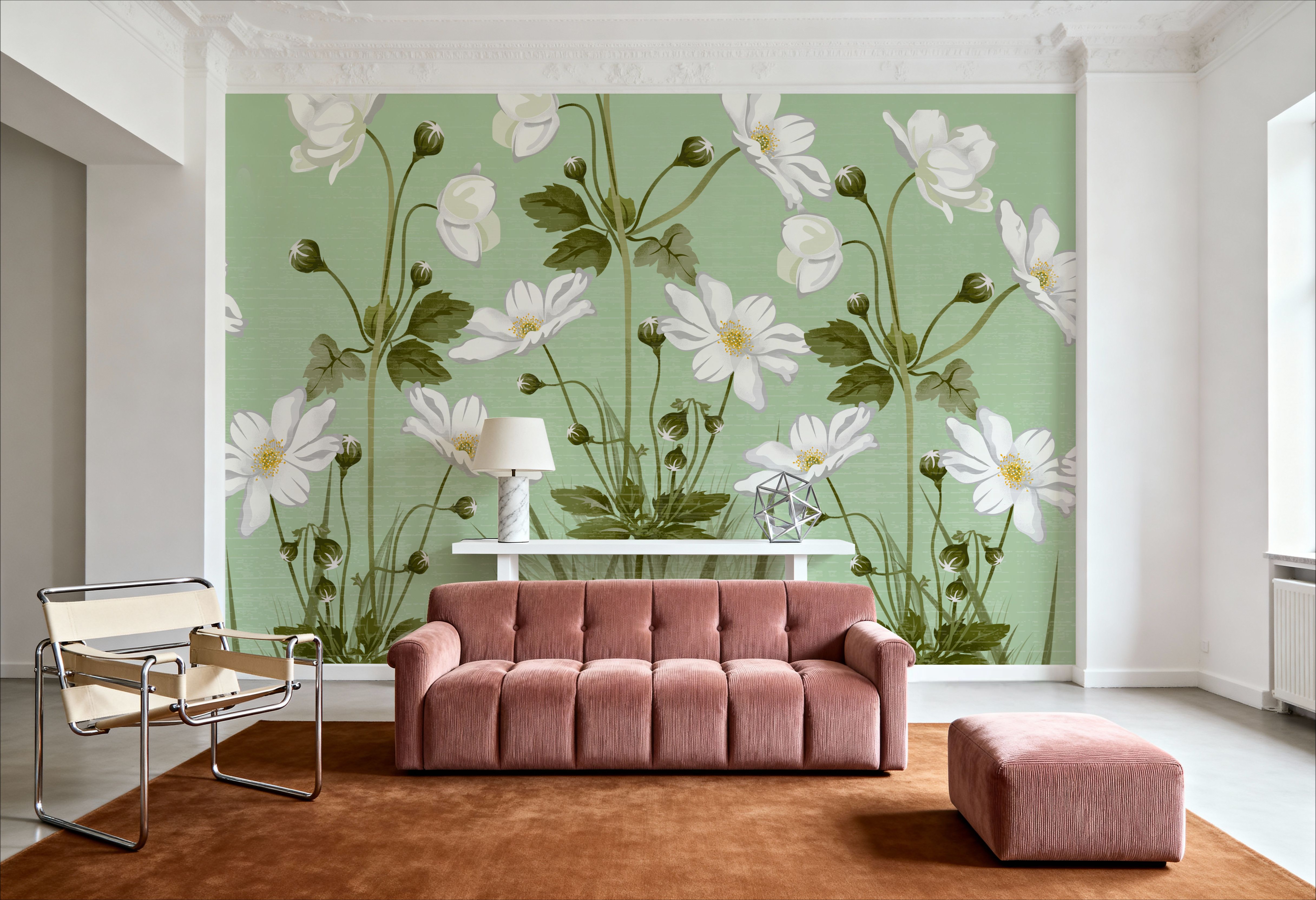 White Anemones, Pistachio