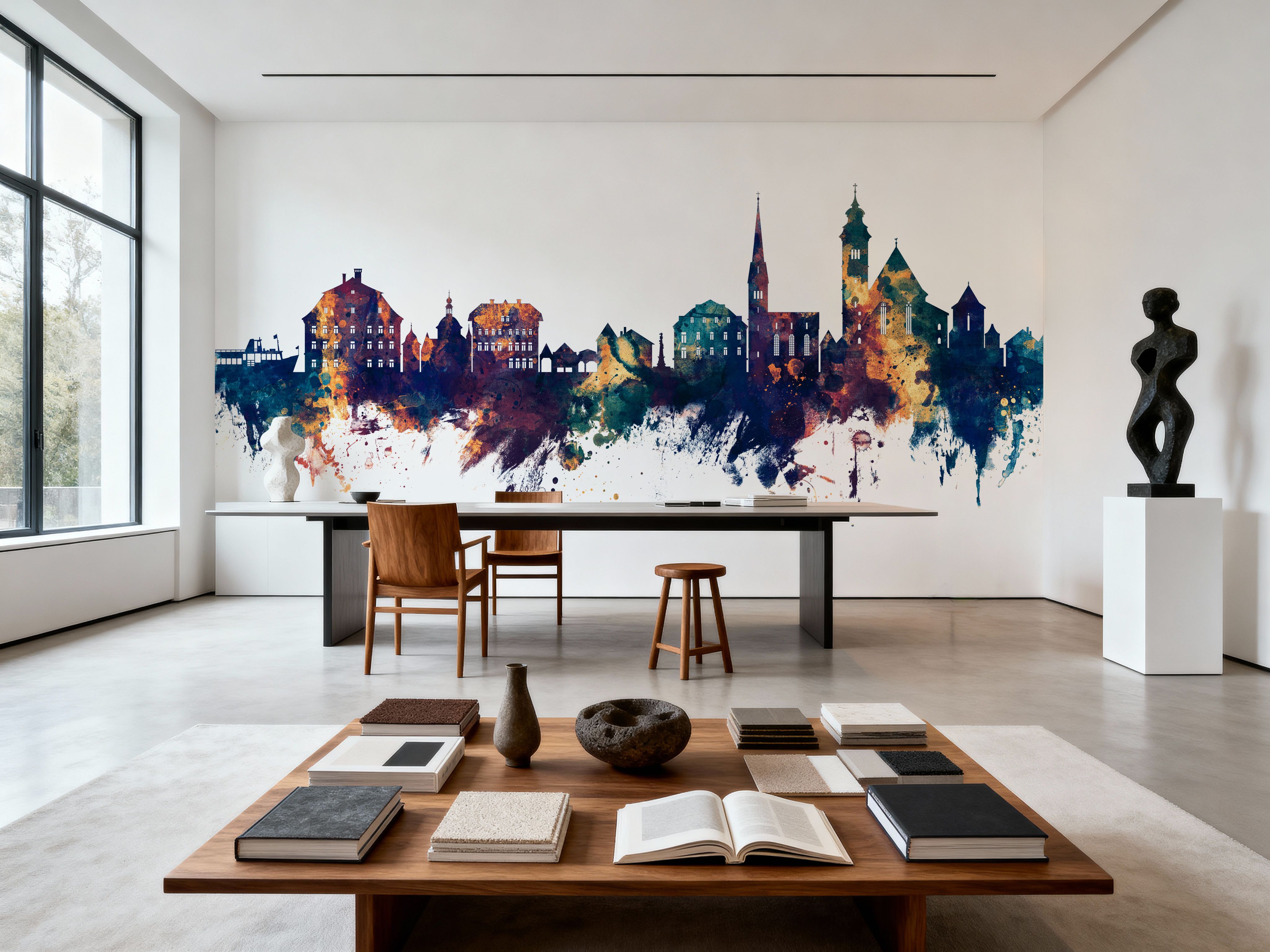 Hallstatt Austria Skyline Blue & Bronze