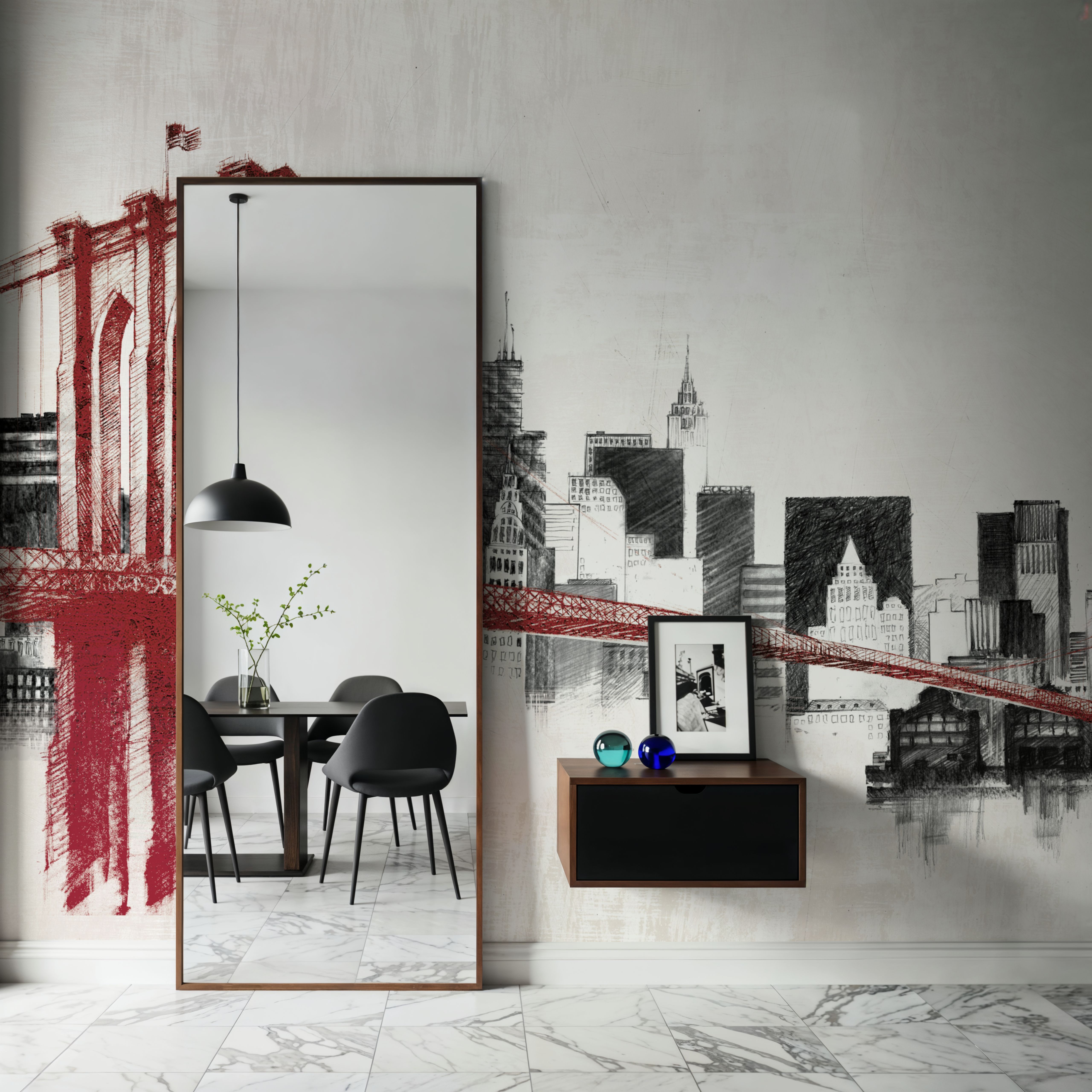 Skyline Crossing Red