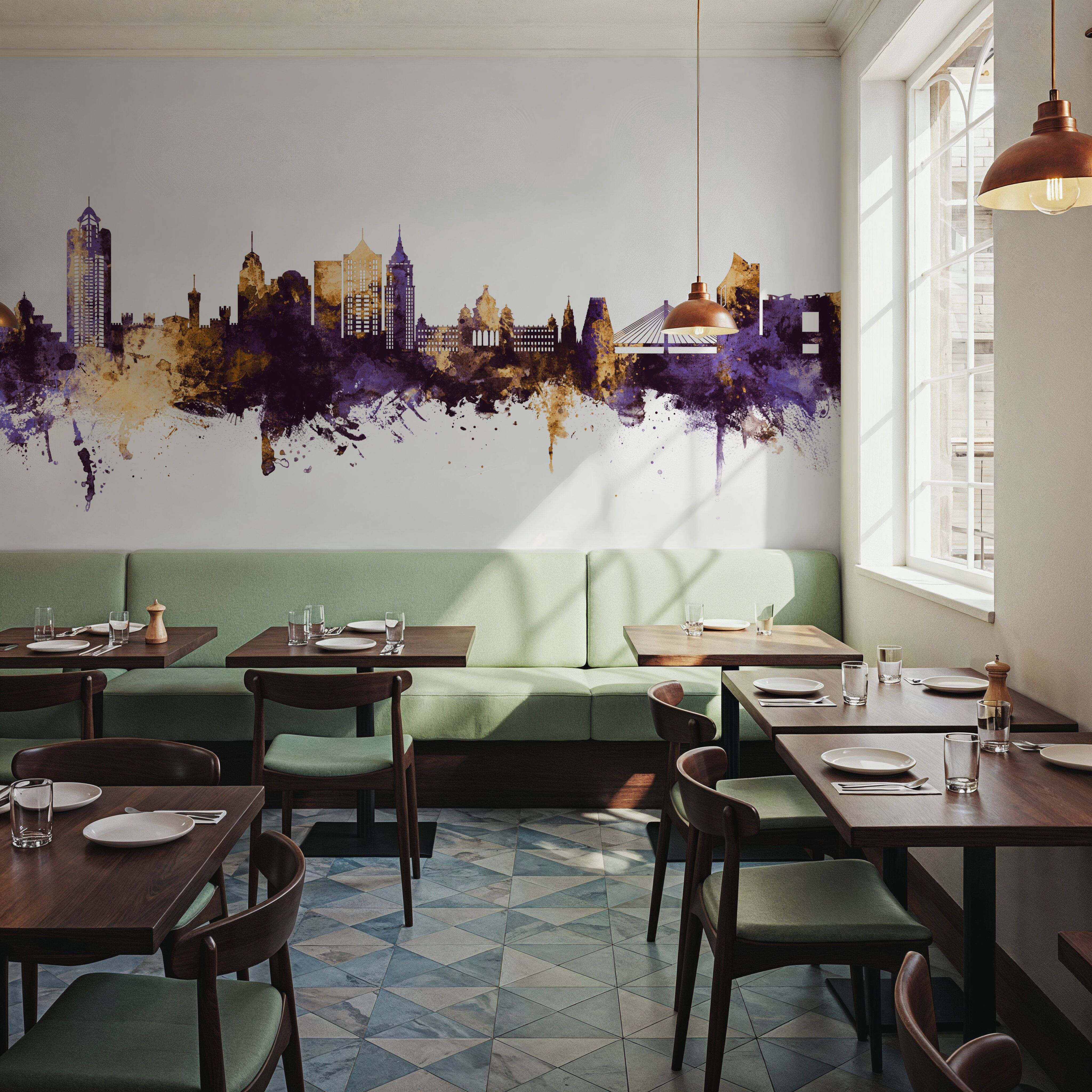 Bengaluru India Skyline Purple & Gold