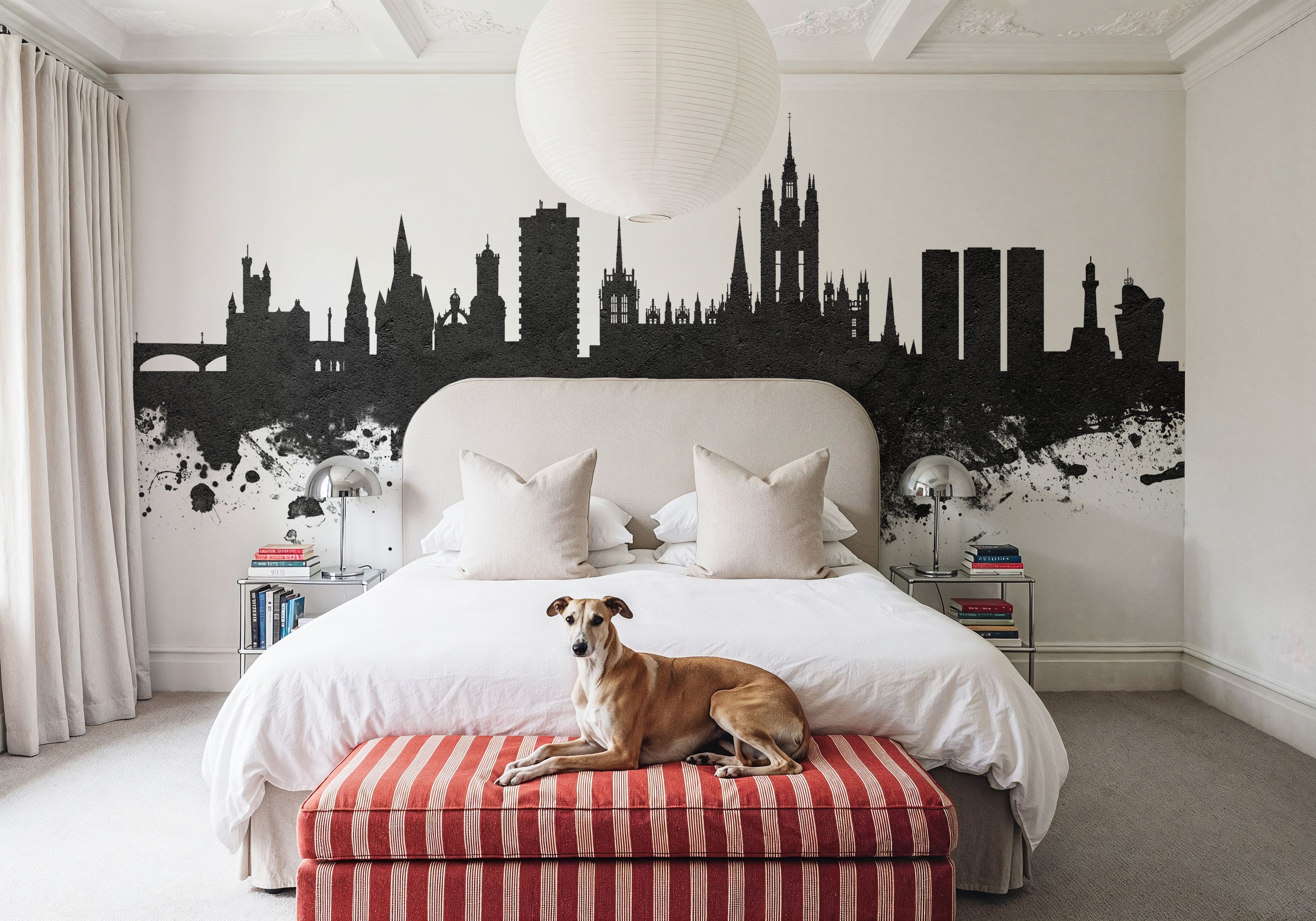 Aberdeen Scotland Skyline Black & White, Wallpaper