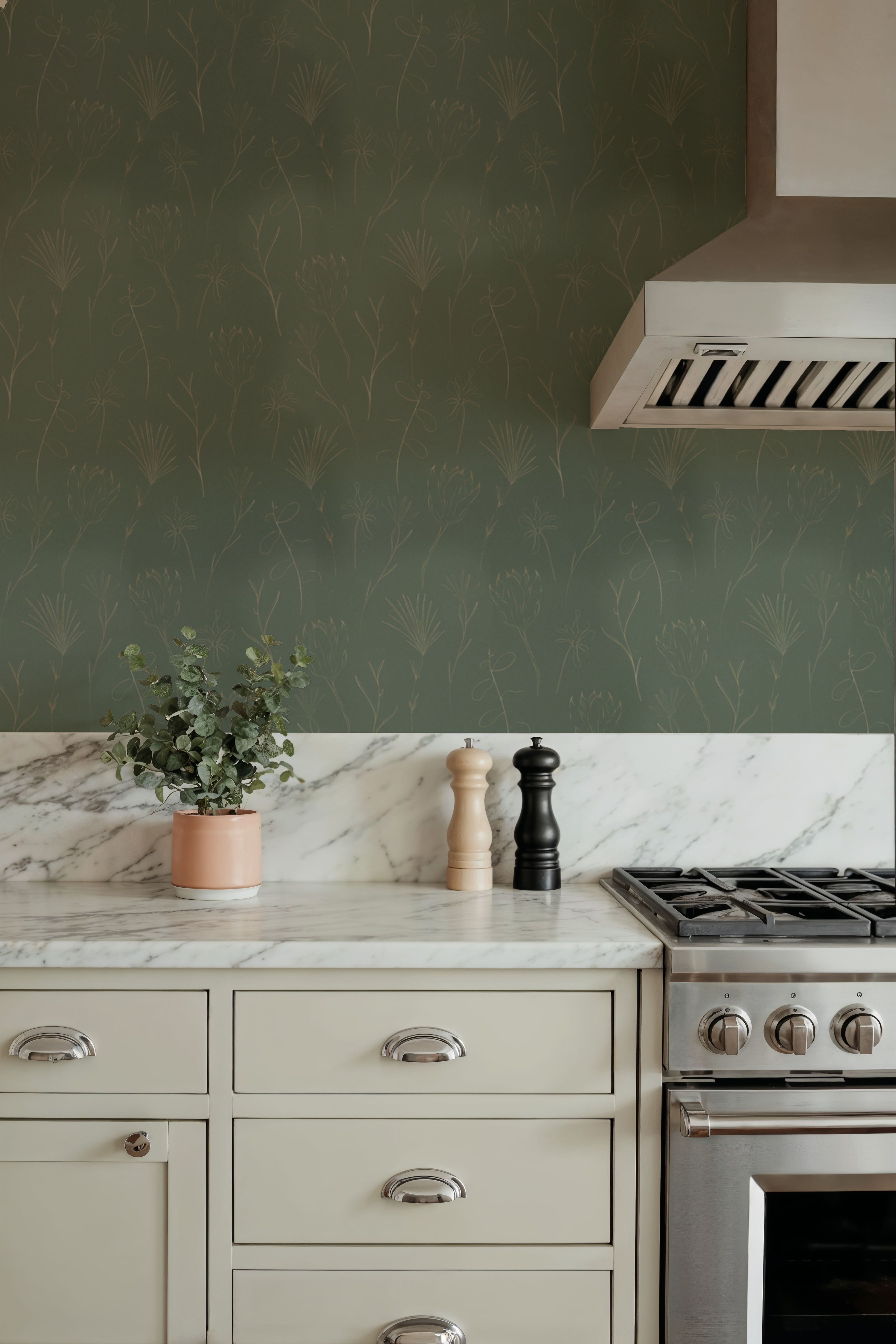 Subtle Flowers Green