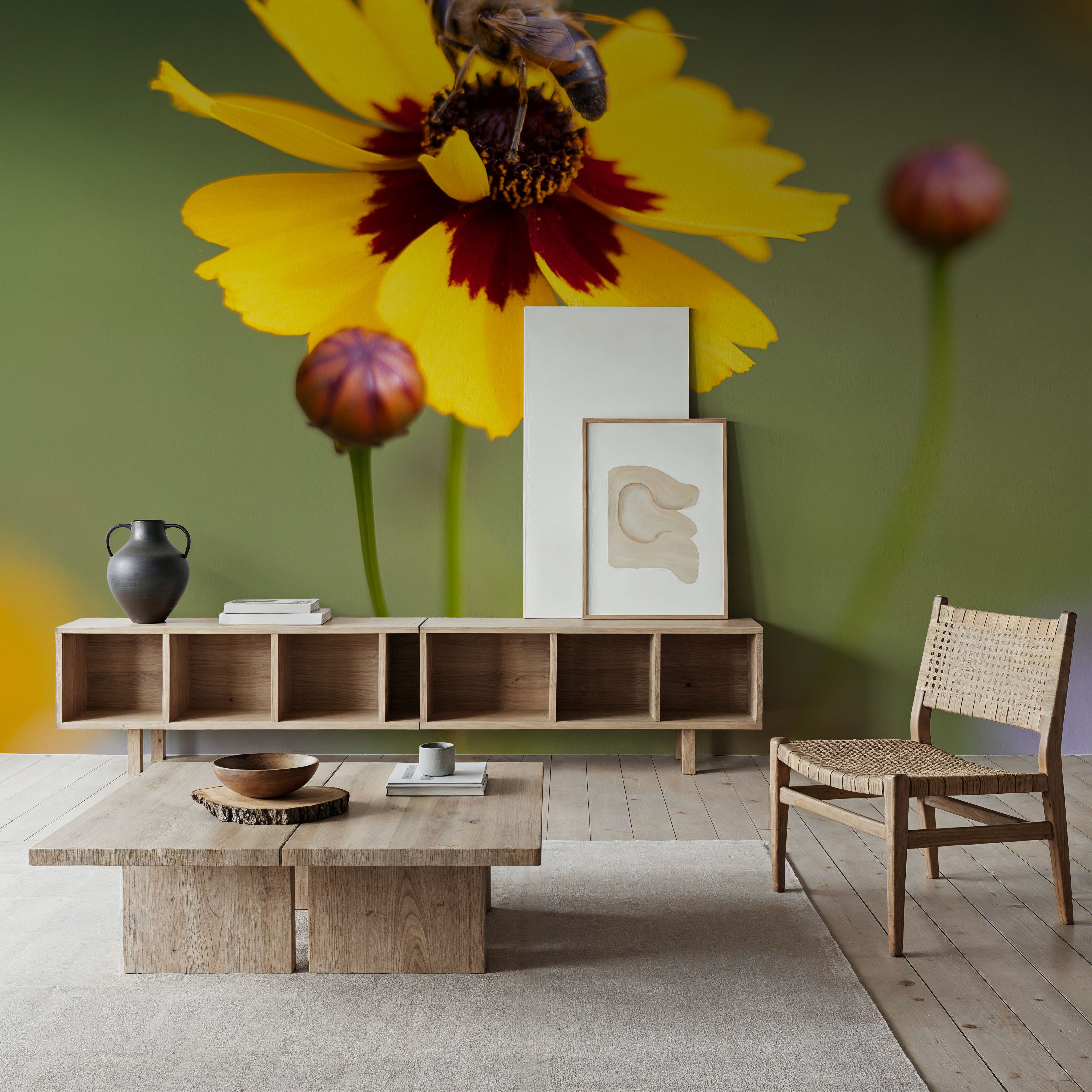 Garden Flower and Bee