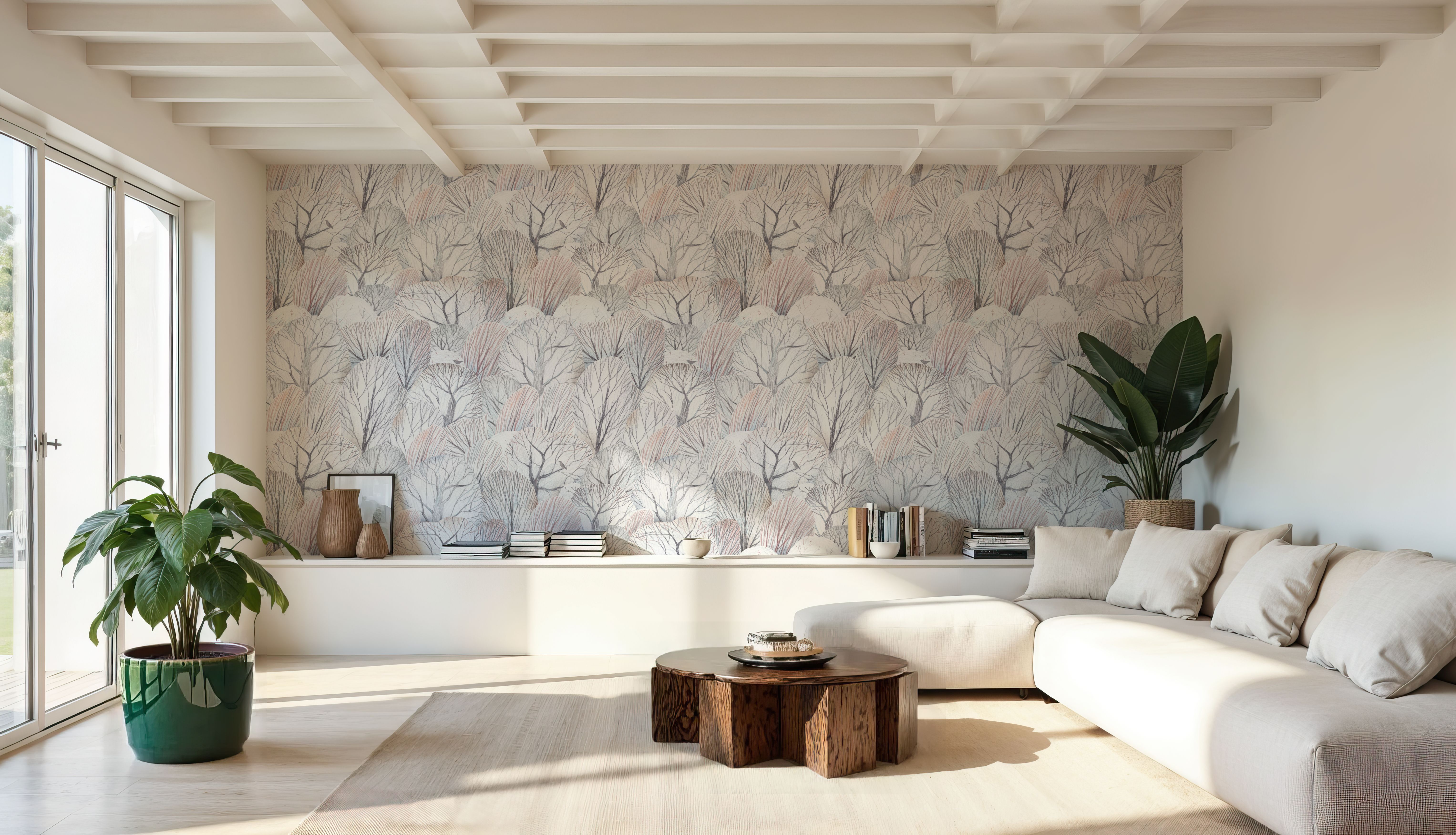 White Forest Treetops, Wallpaper