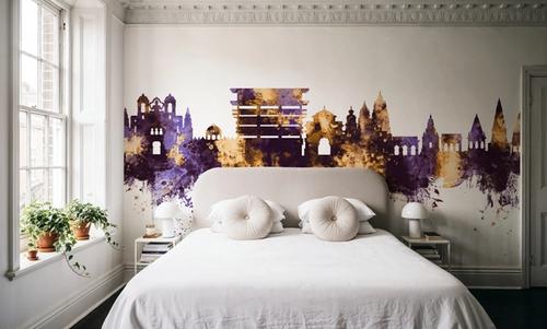 Pandharpur India Skyline Purple & Gold