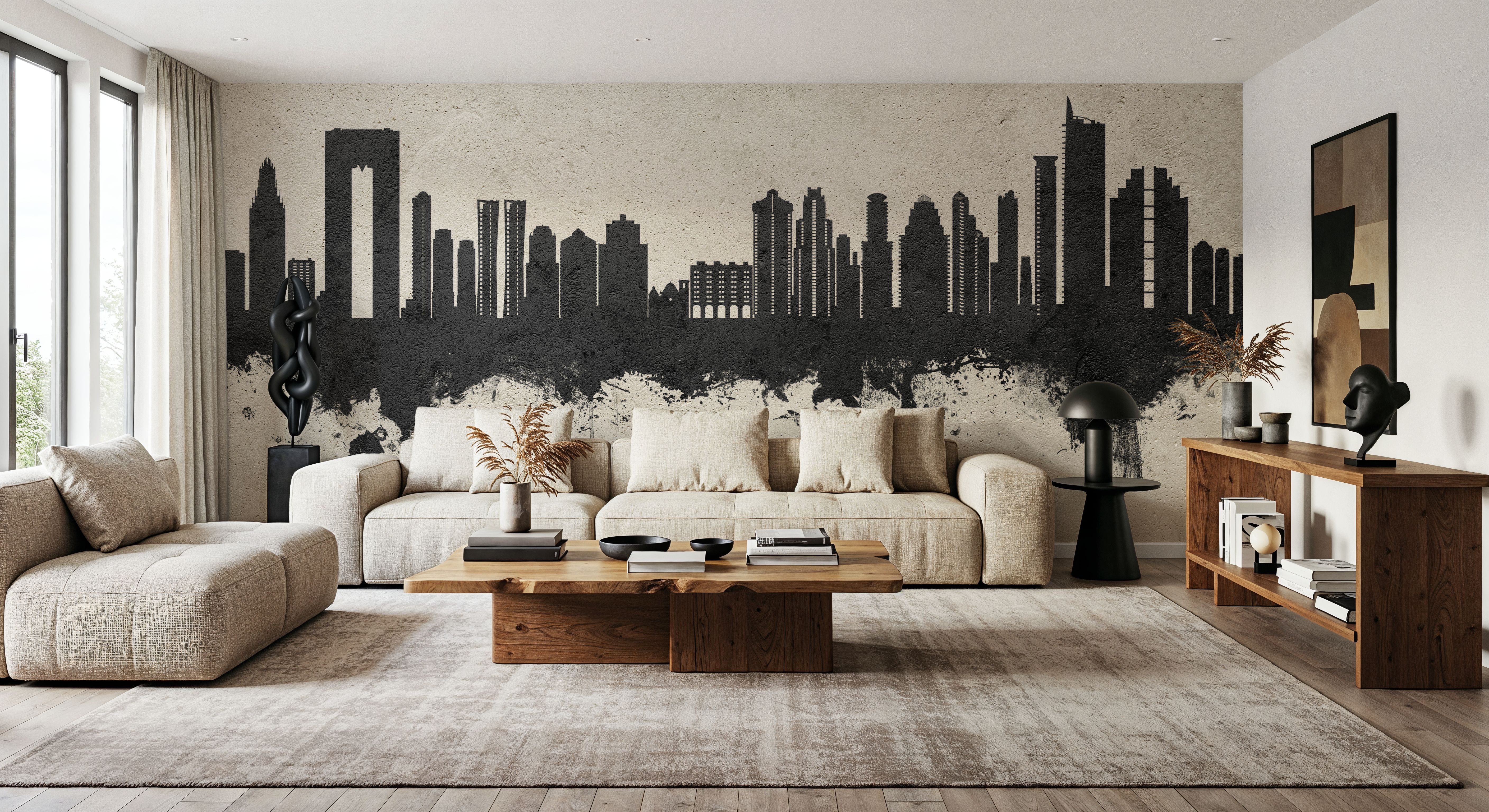 Benidorm Spain Skyline Concrete, Papel pintado