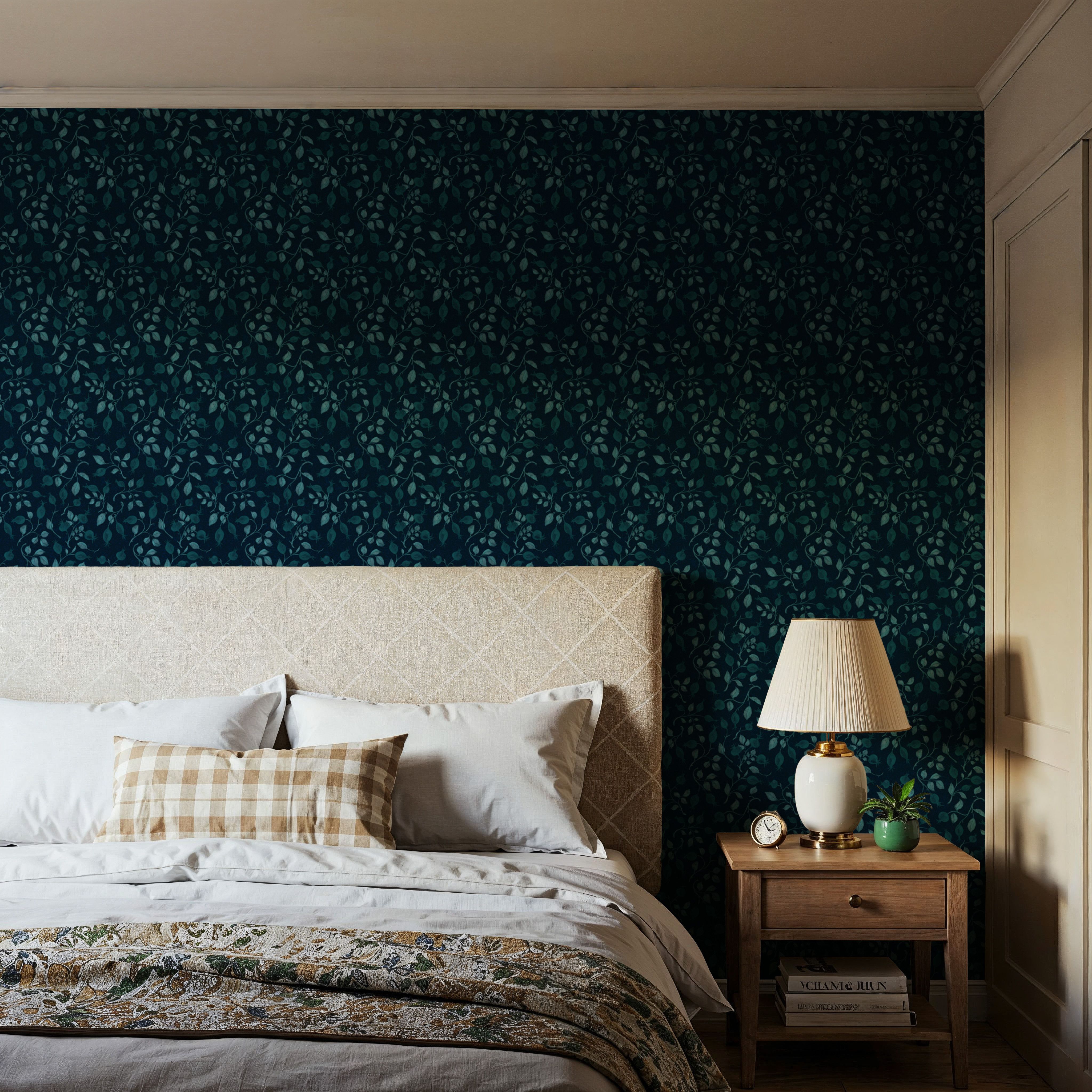 Rosehips, Teal on Midnight