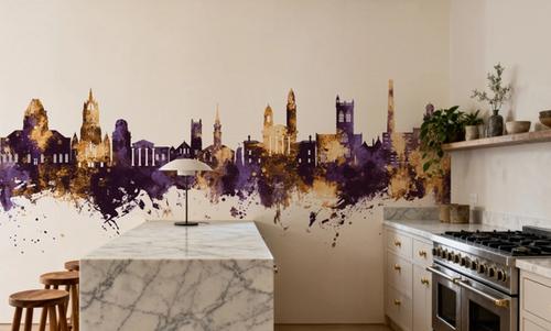 Paisley Skyline Purple & Gold