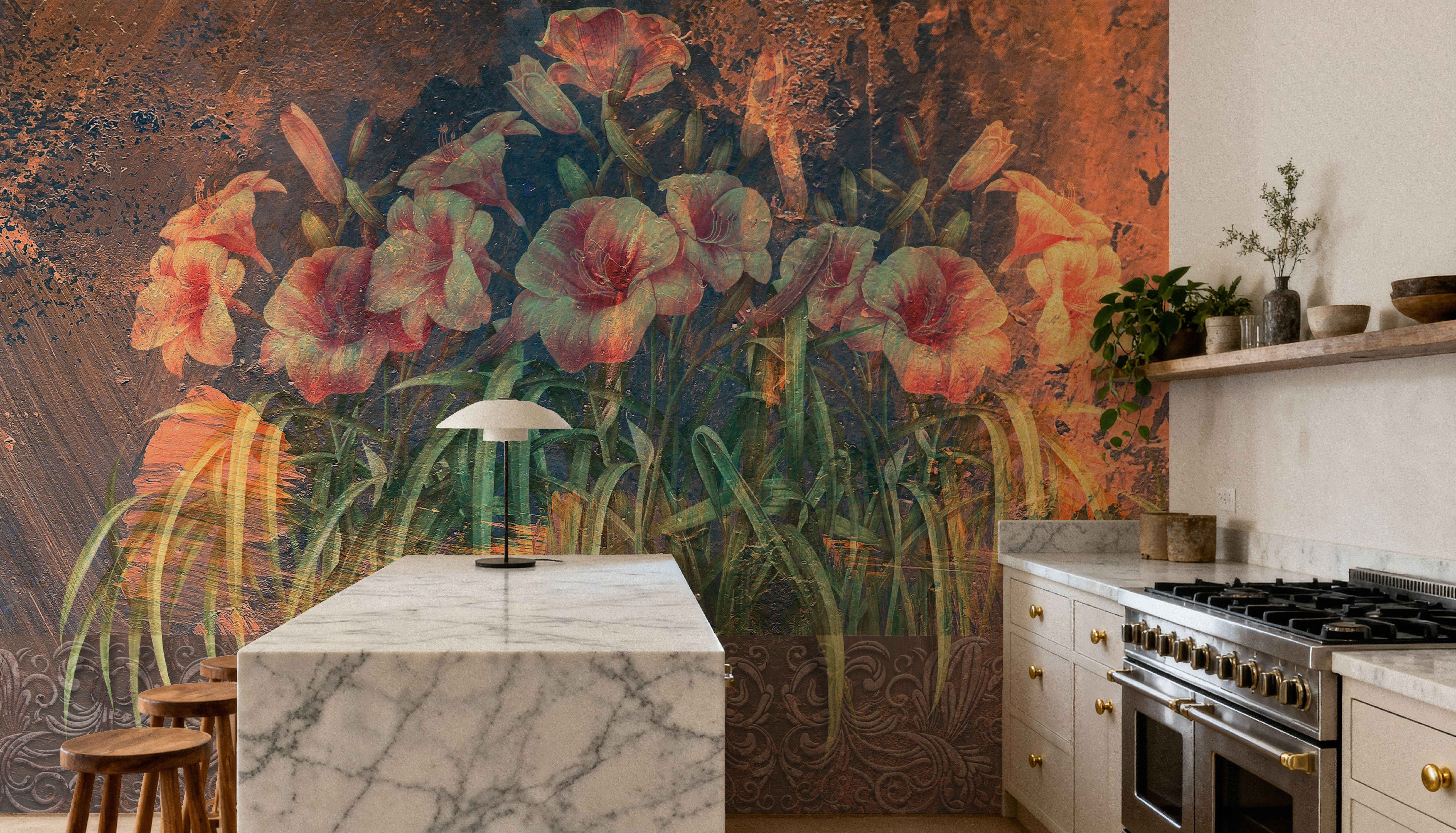 Fresco Blooms, Wallpaper