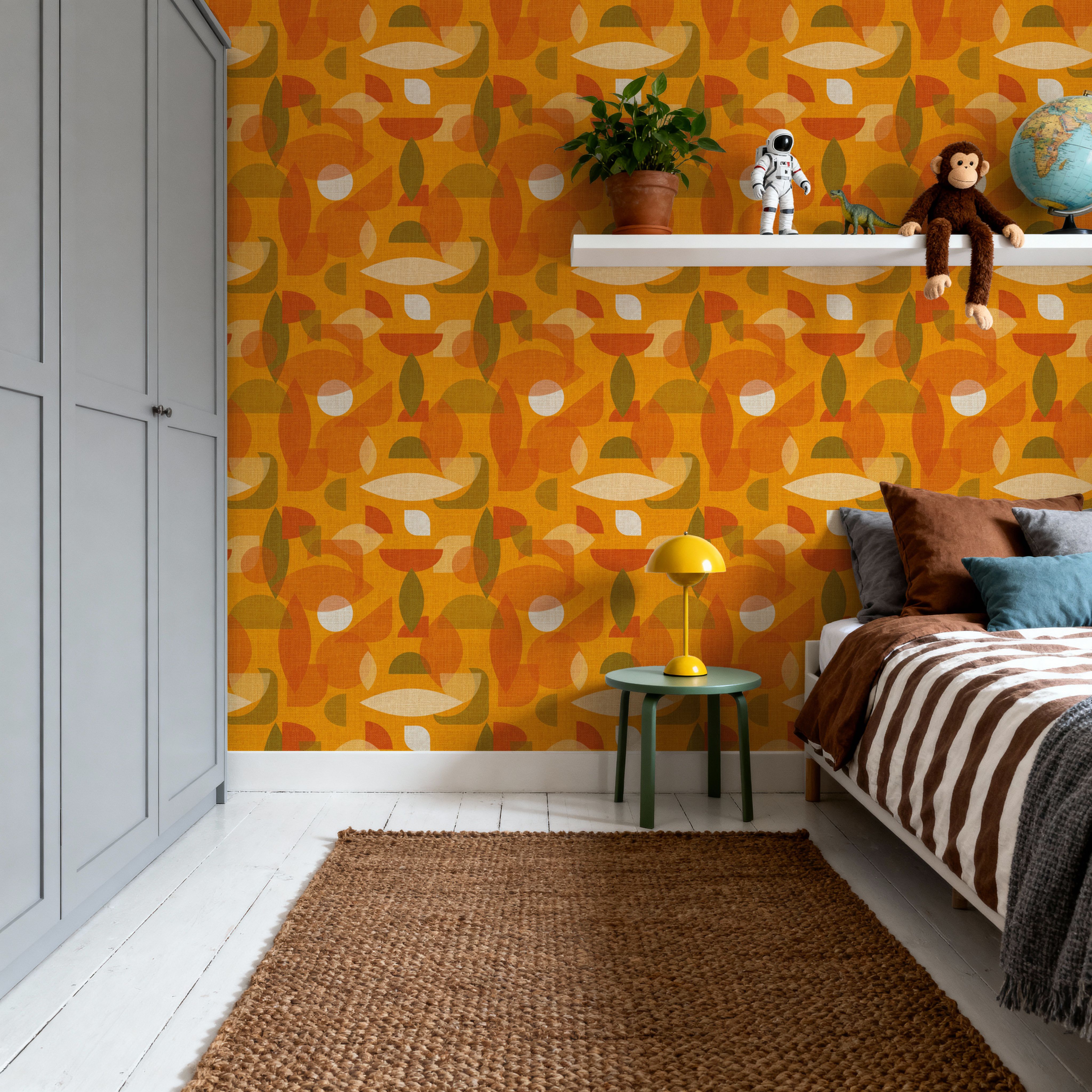 Homley Geometry, Orange, Wallpaper