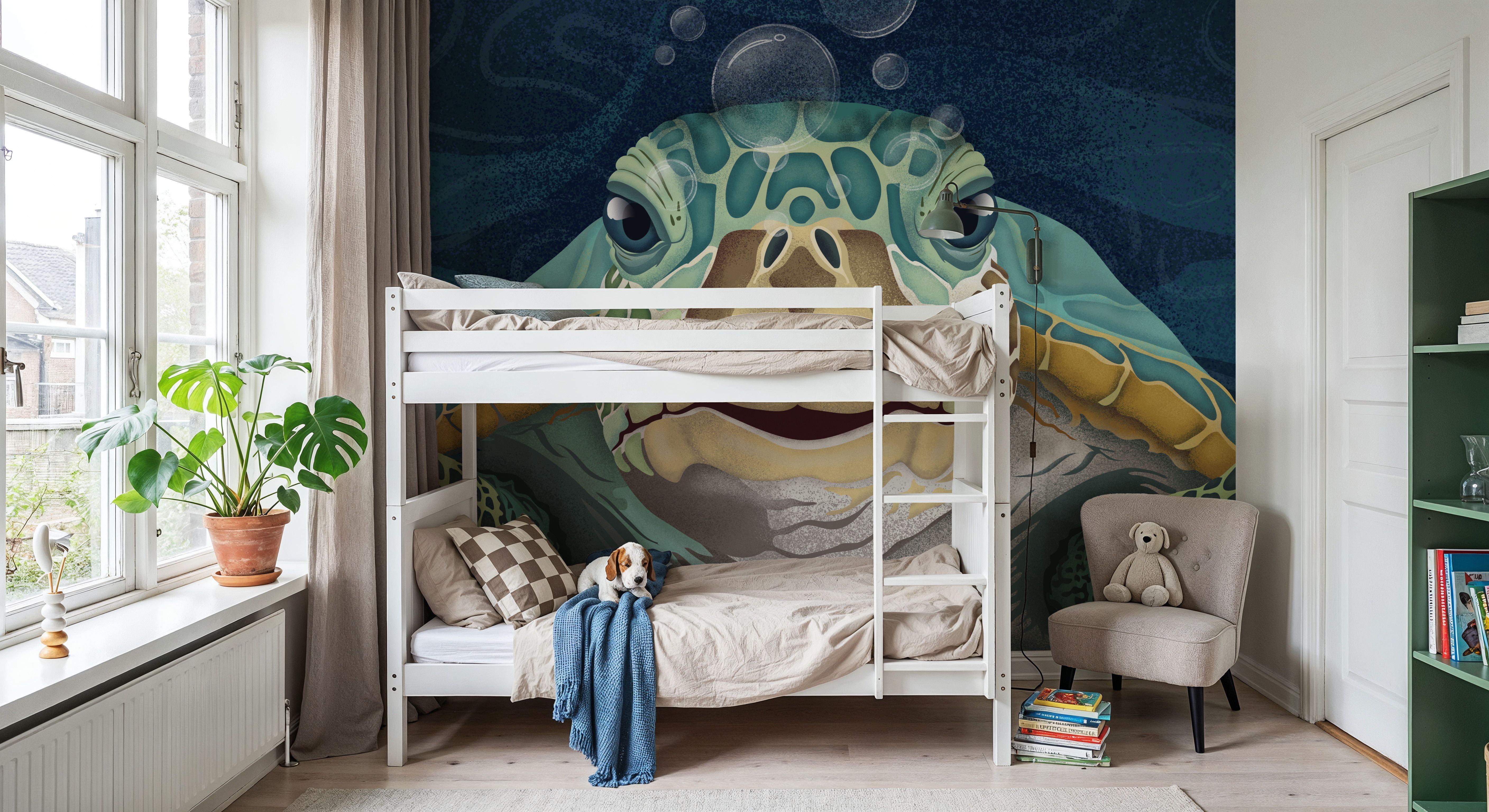 Hello Turtle, Aqua, Wallpaper