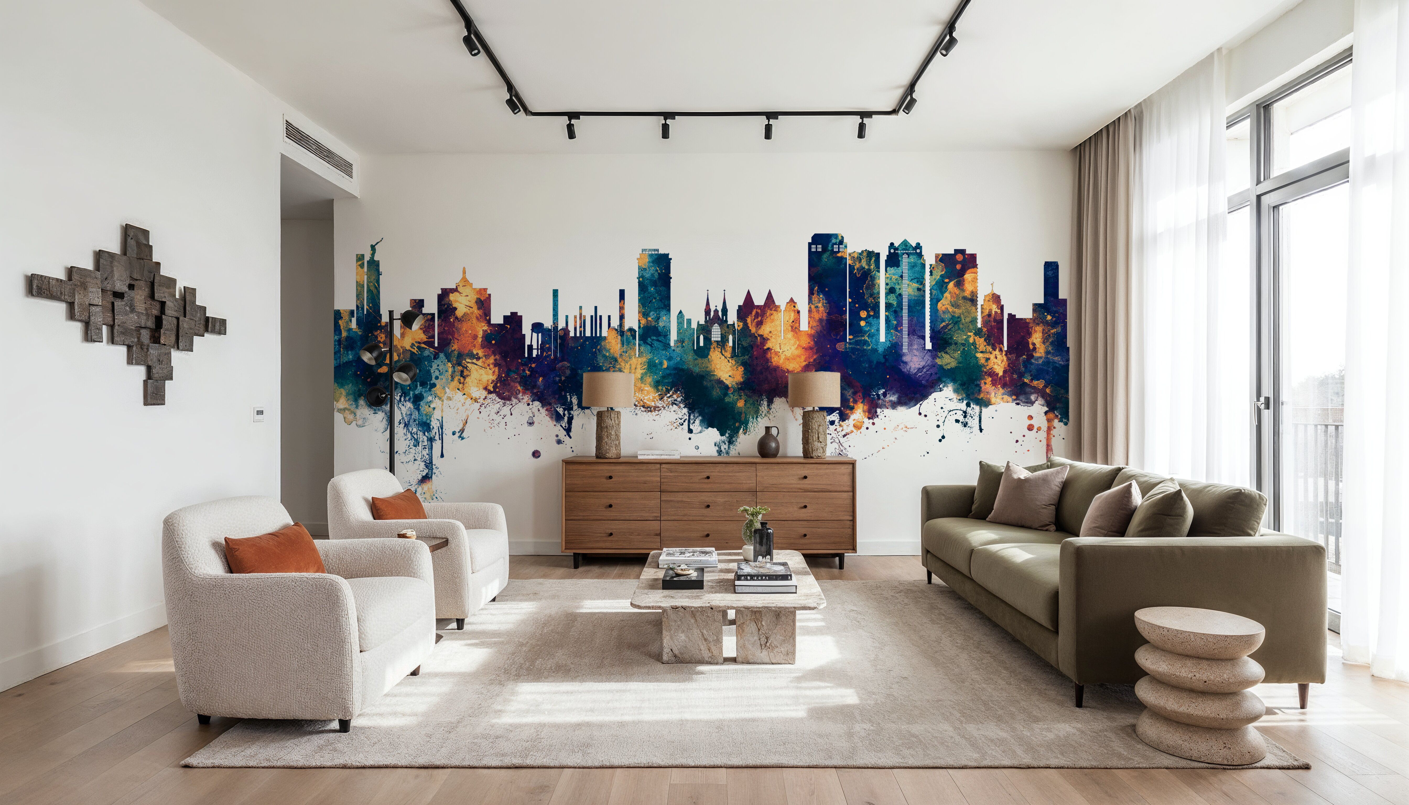 Birmingham Alabama Skyline Blue & Bronze