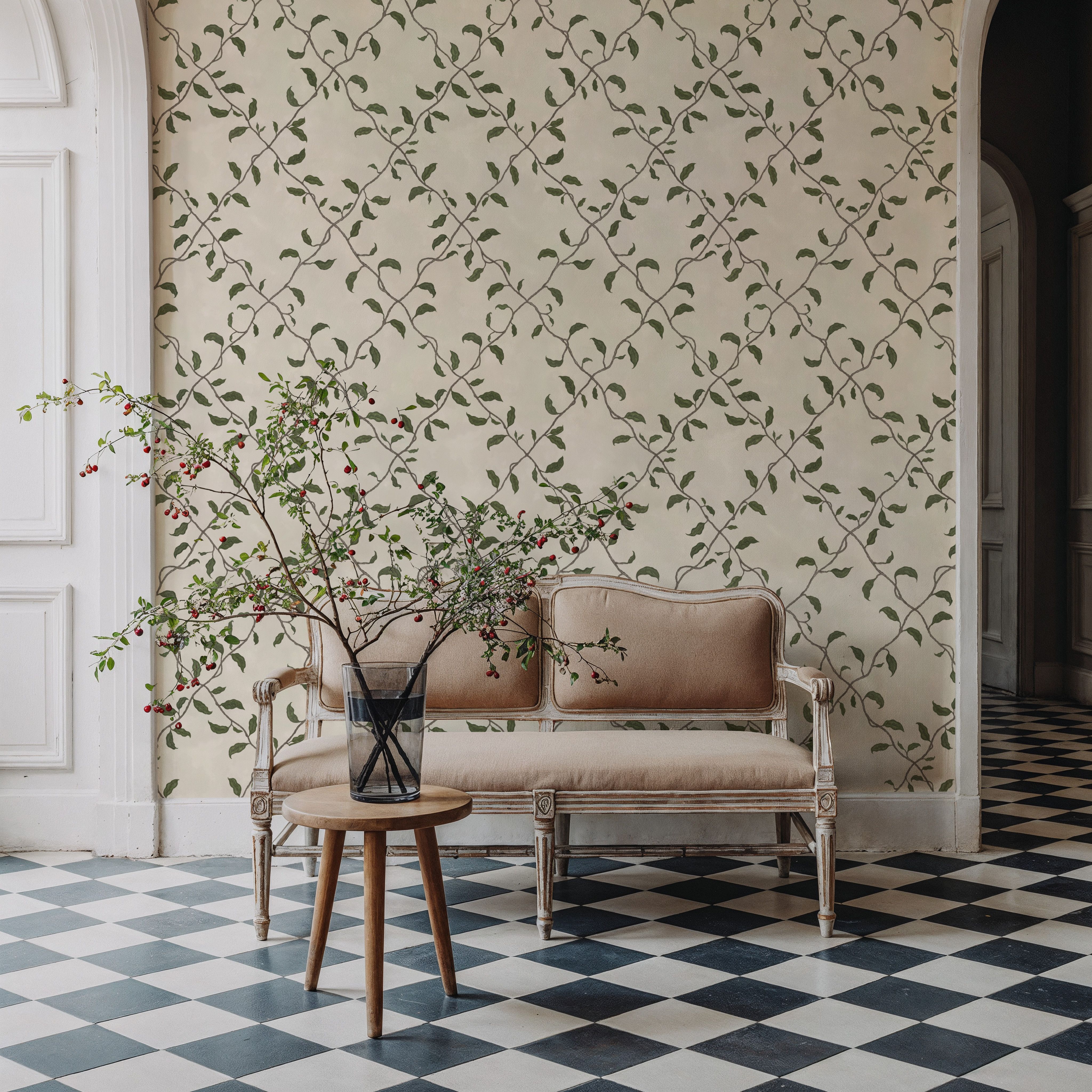 Emerald Trellis, Cream