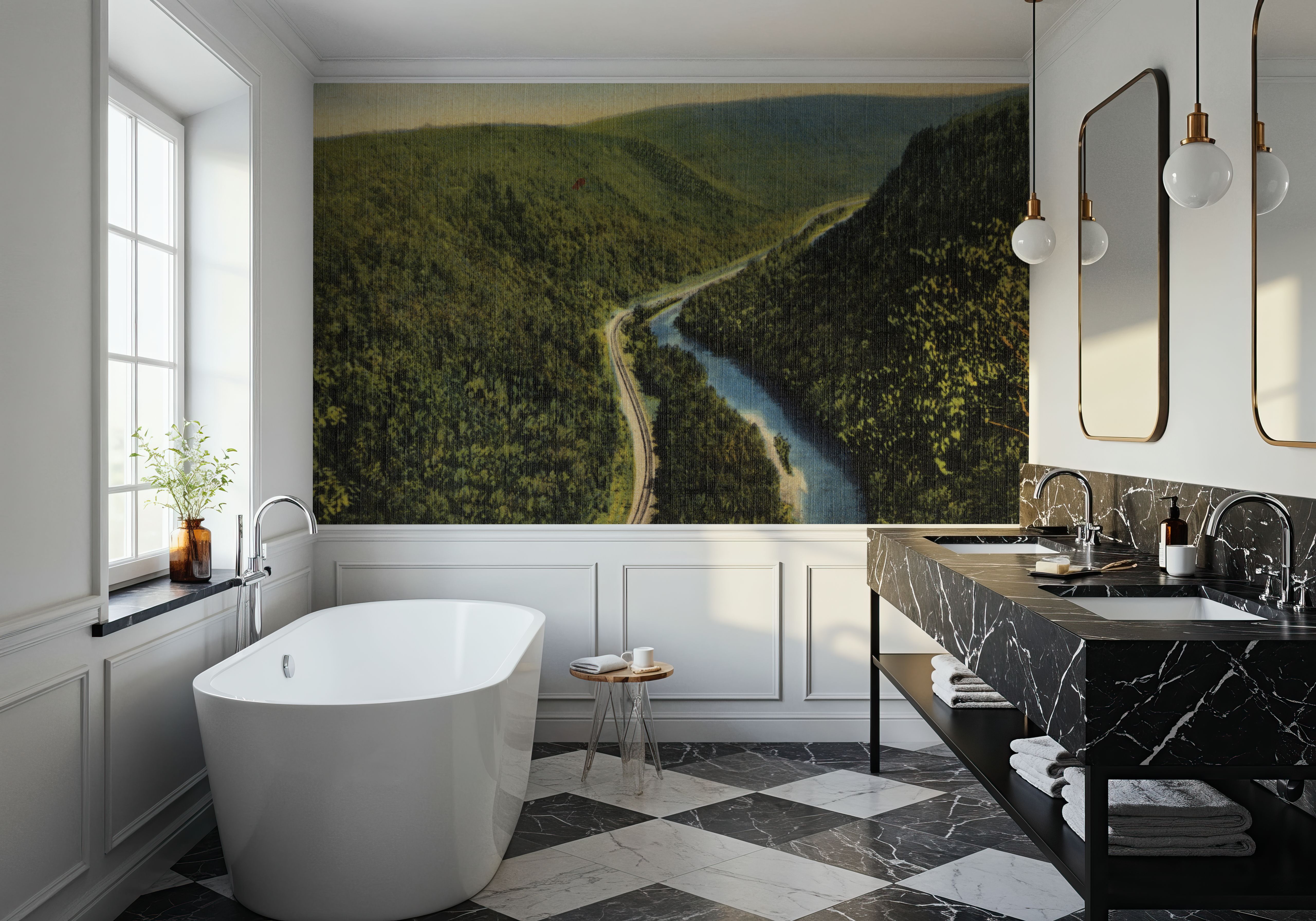 Switchback Canyon - Screenprint Postcard, Behang