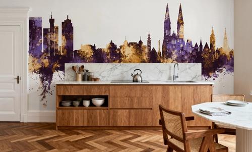 Zagreb Croatia Skyline Purple & Gold