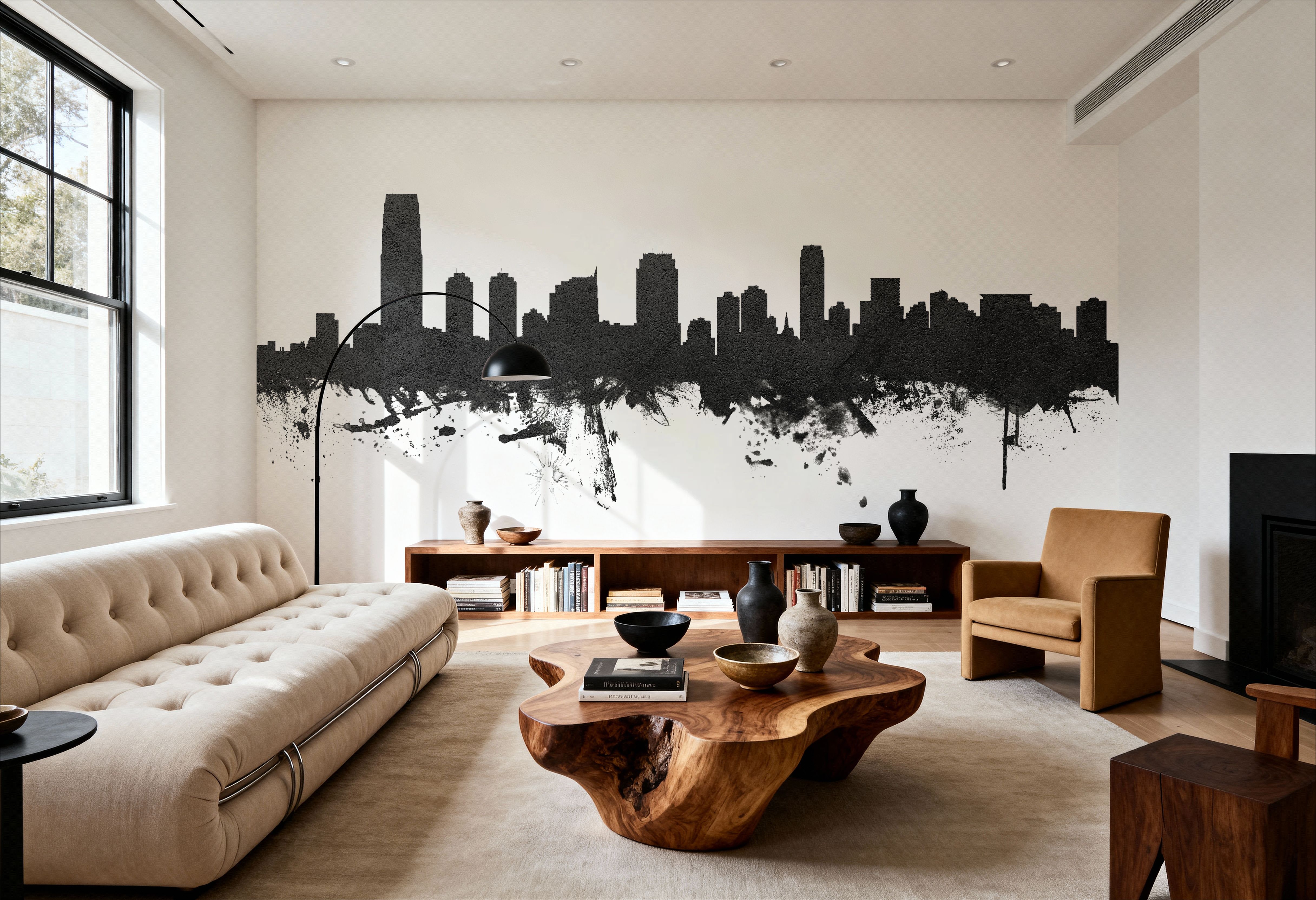 Jersey City New York Skyline Black & White, Wallpaper