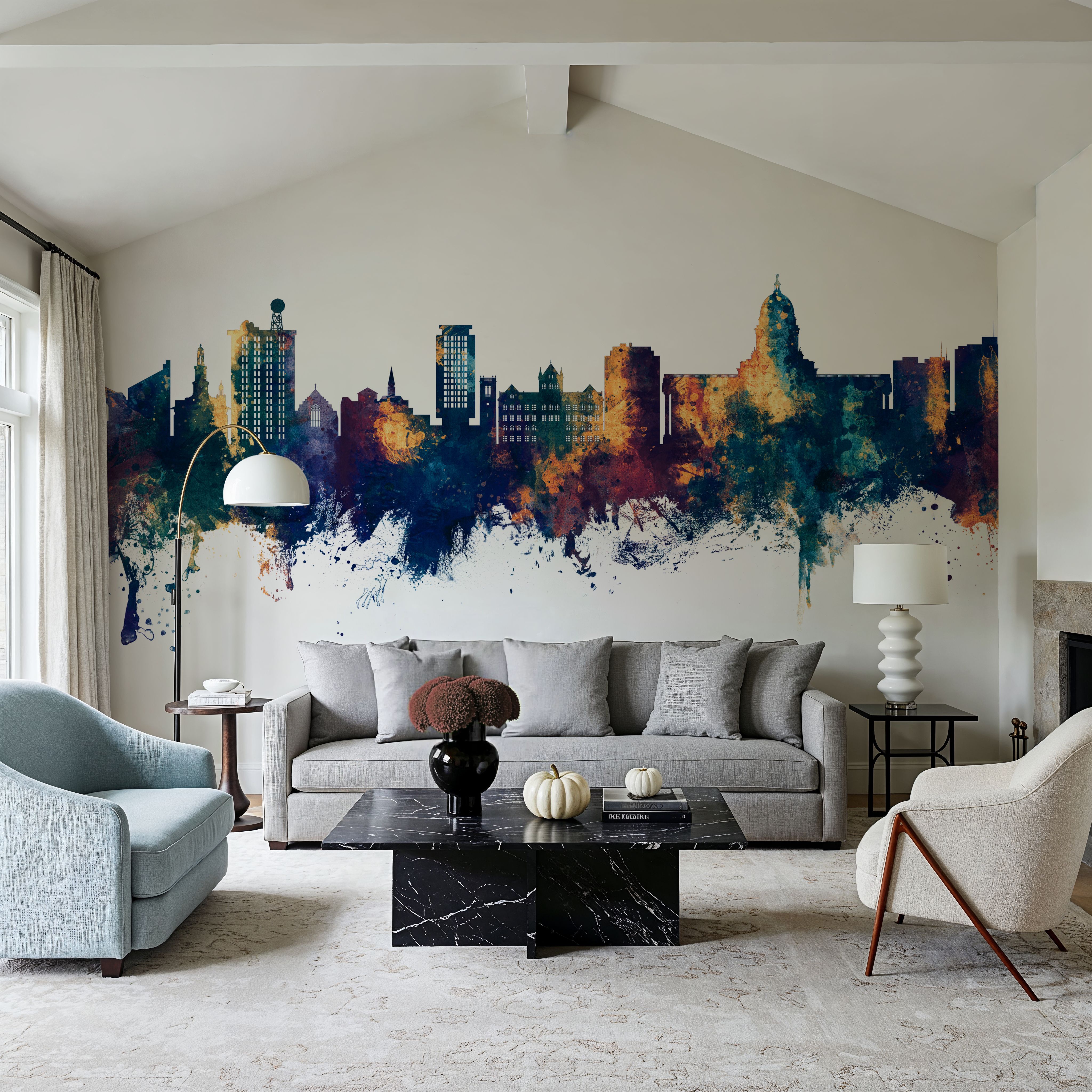 Madison Wisconsin Skyline Blue & Bronze