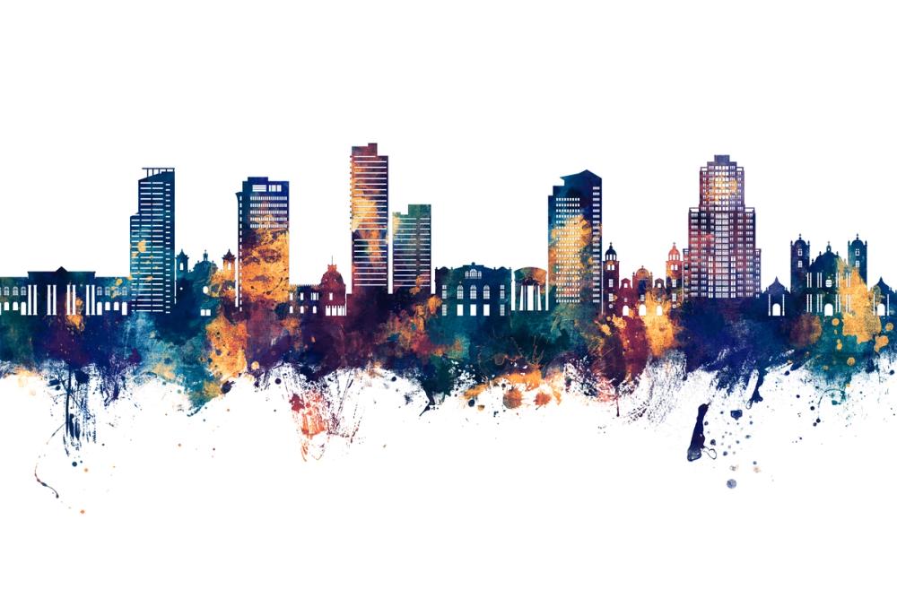 Tegucigalapa Honduras Skyline Blue & Bronze