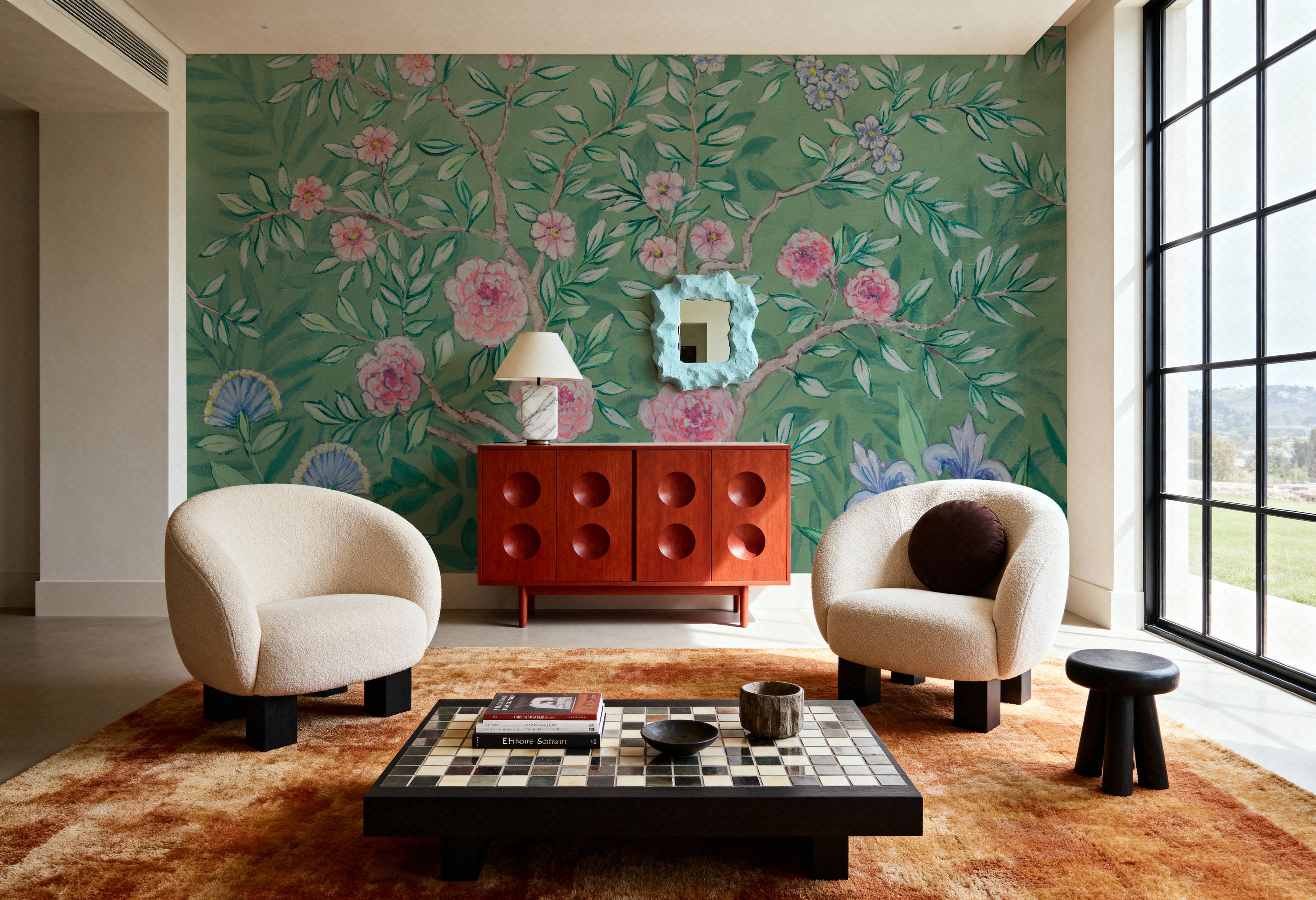 French Garden Green, Wallpaper