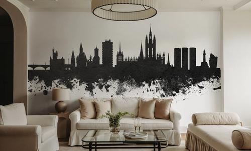 Aberdeen Scotland Skyline Black & White